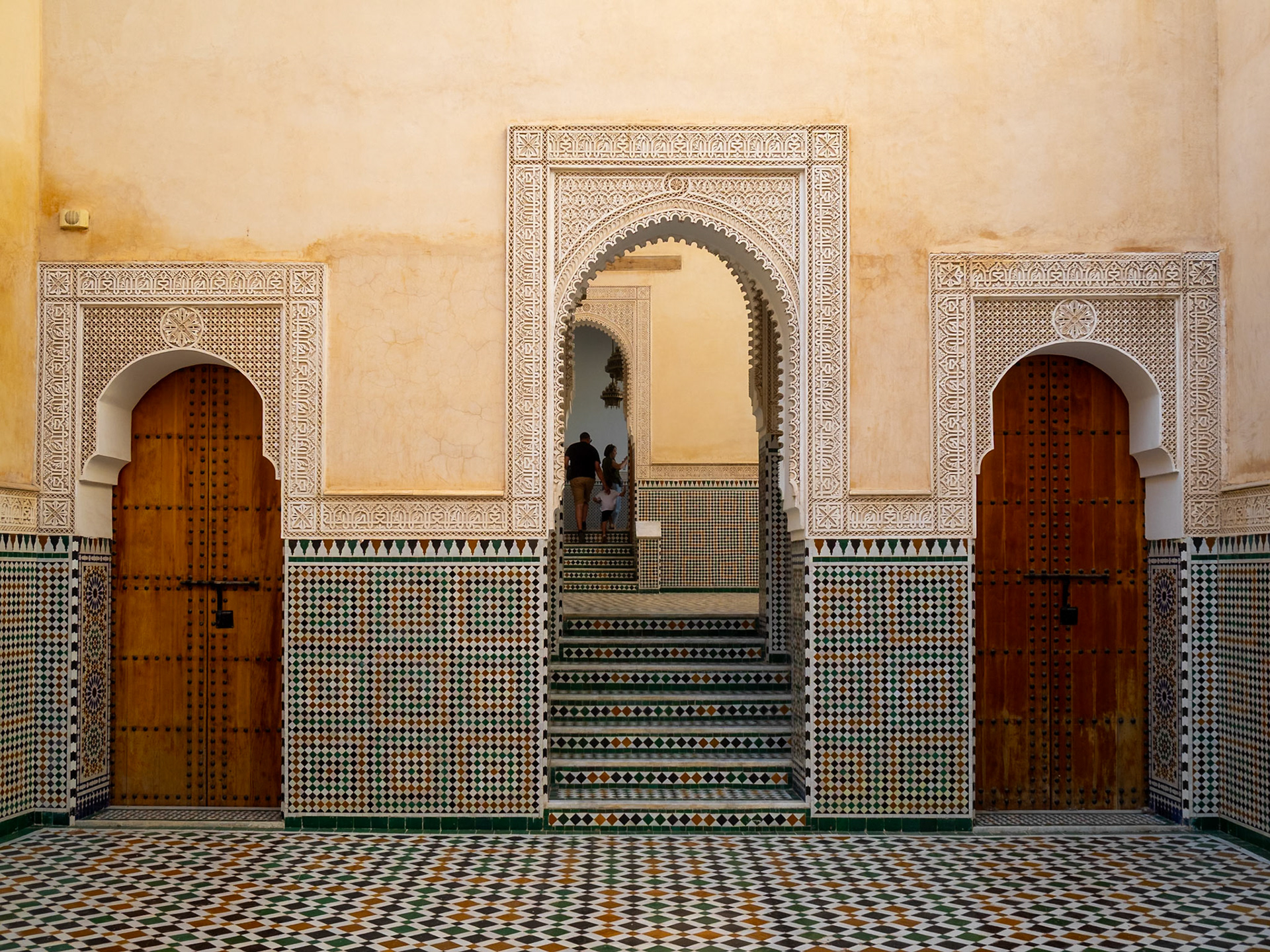 Mausoleum of Mulay Ismail courtyard detail, Meknes