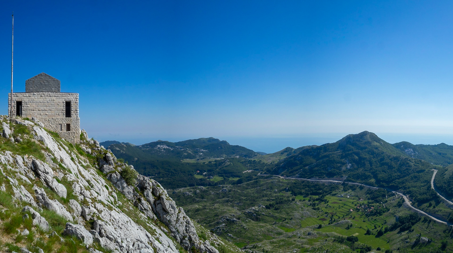 Mausoleum of Petar II Petrovic Njegos over the Lovcen National Park landscape