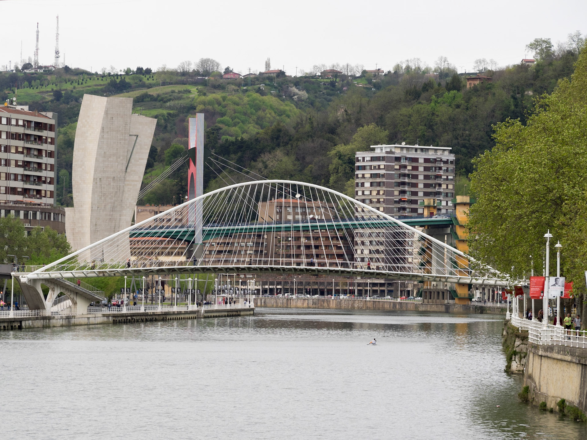 Zubizuri pedestrian bridge over Bilbao ria
