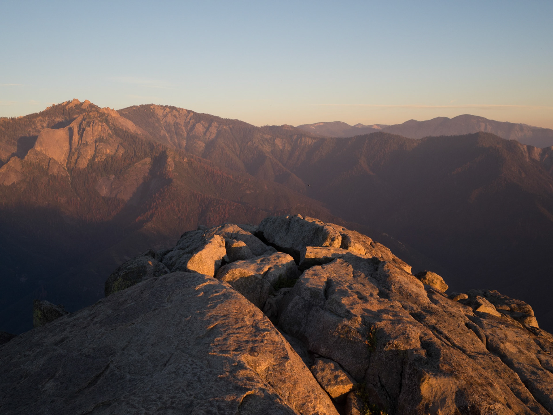 Moro Rock tip in sunset light