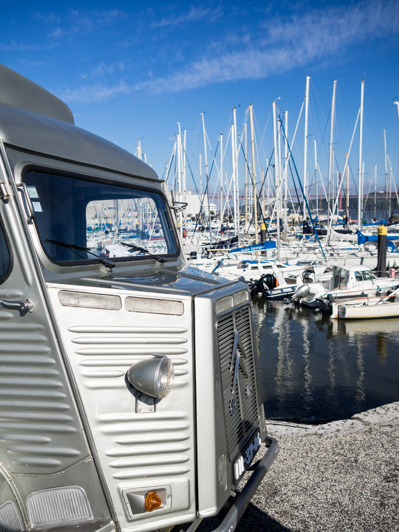 Old Citroen van by Lisbon Belem marina