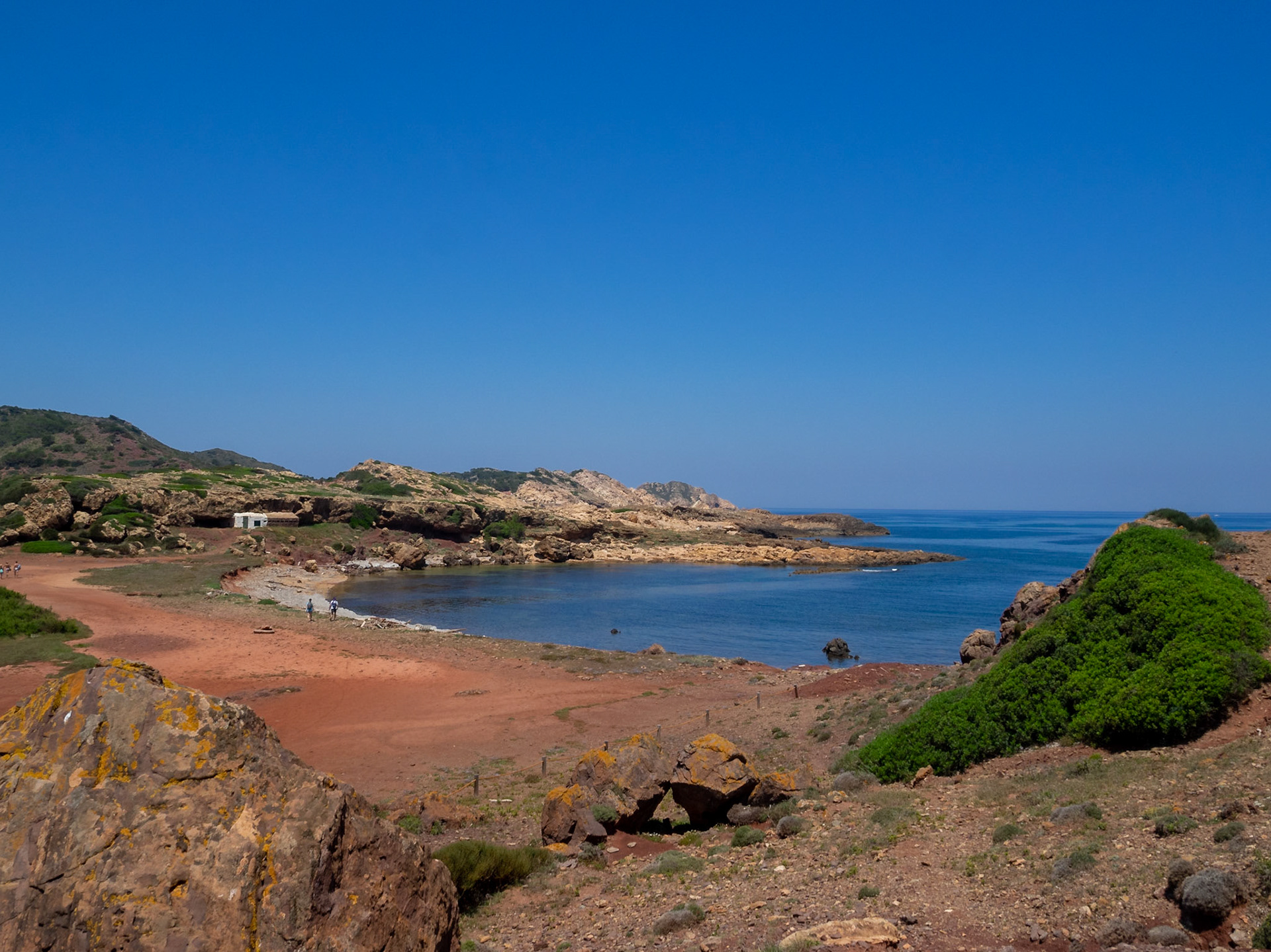 Red sand beach in north Menorca