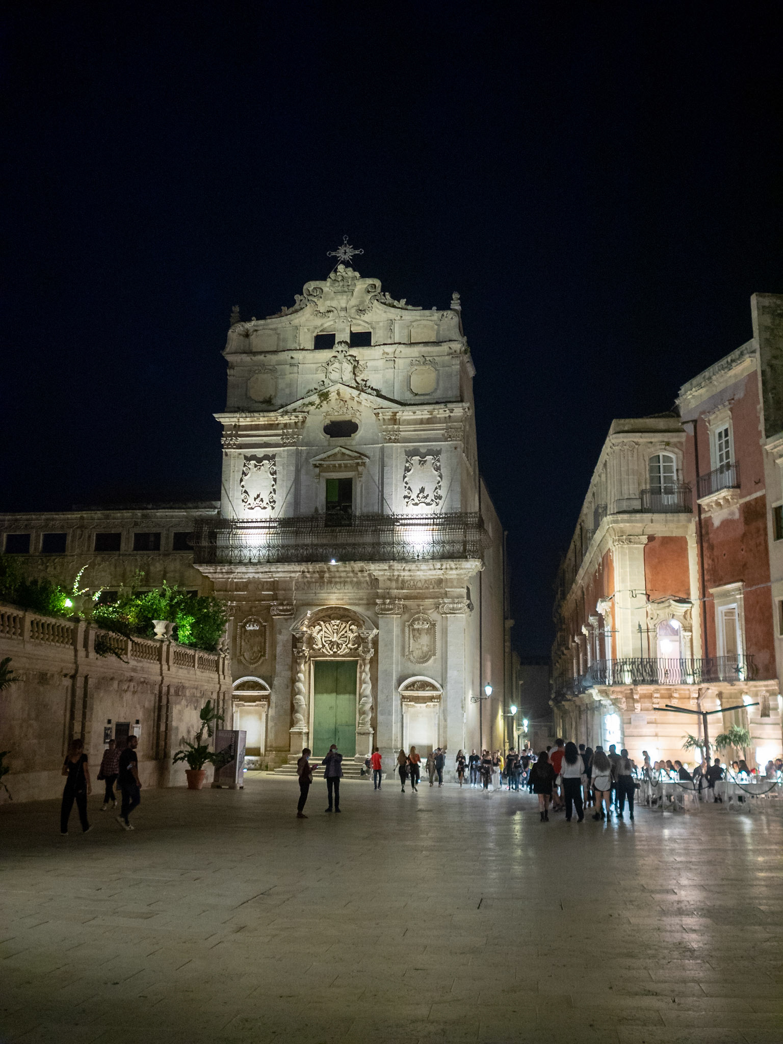 Santa Lucia alla Badia and the Piazza del Duomo at night