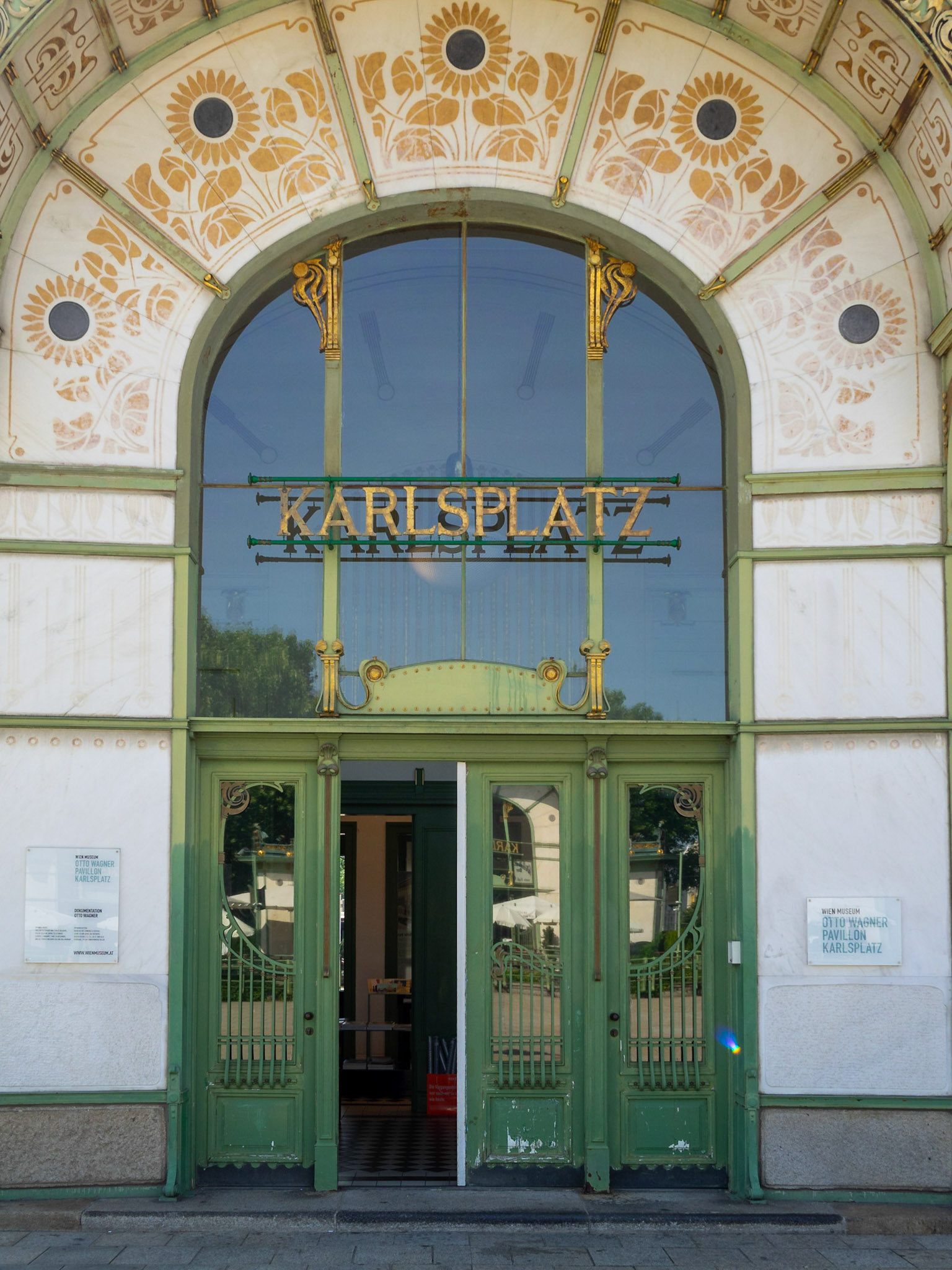 Detail of Karlsplatz underground station in Jugendstill style
