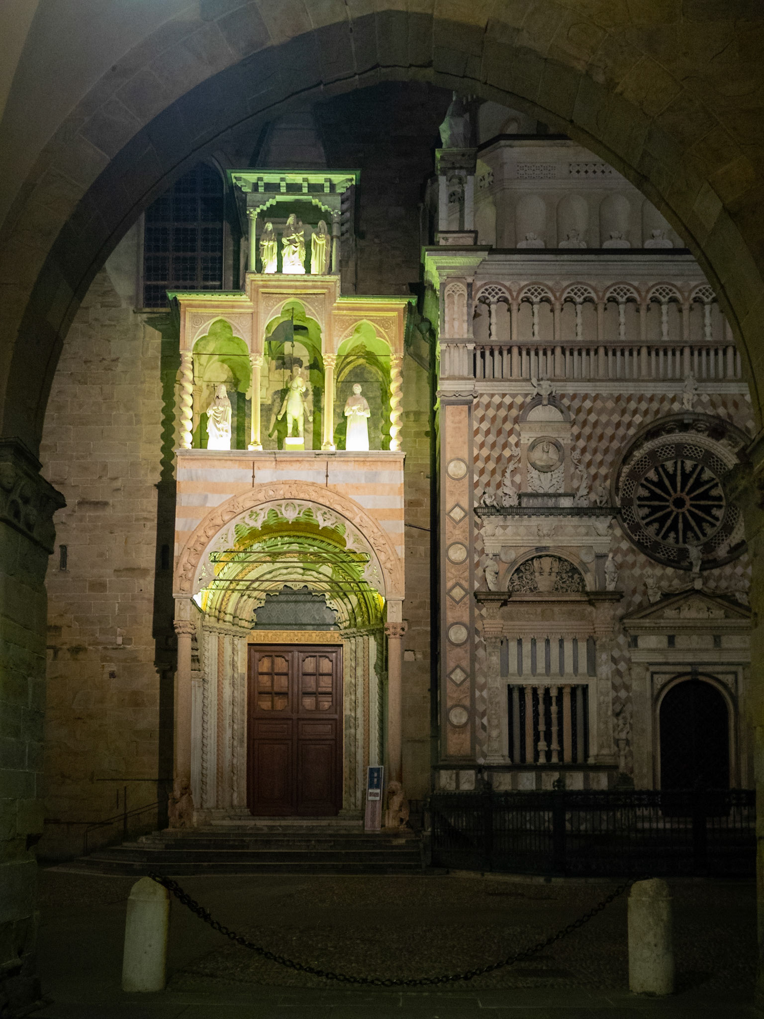 Bergamo's Santa Maria Maggiore at night