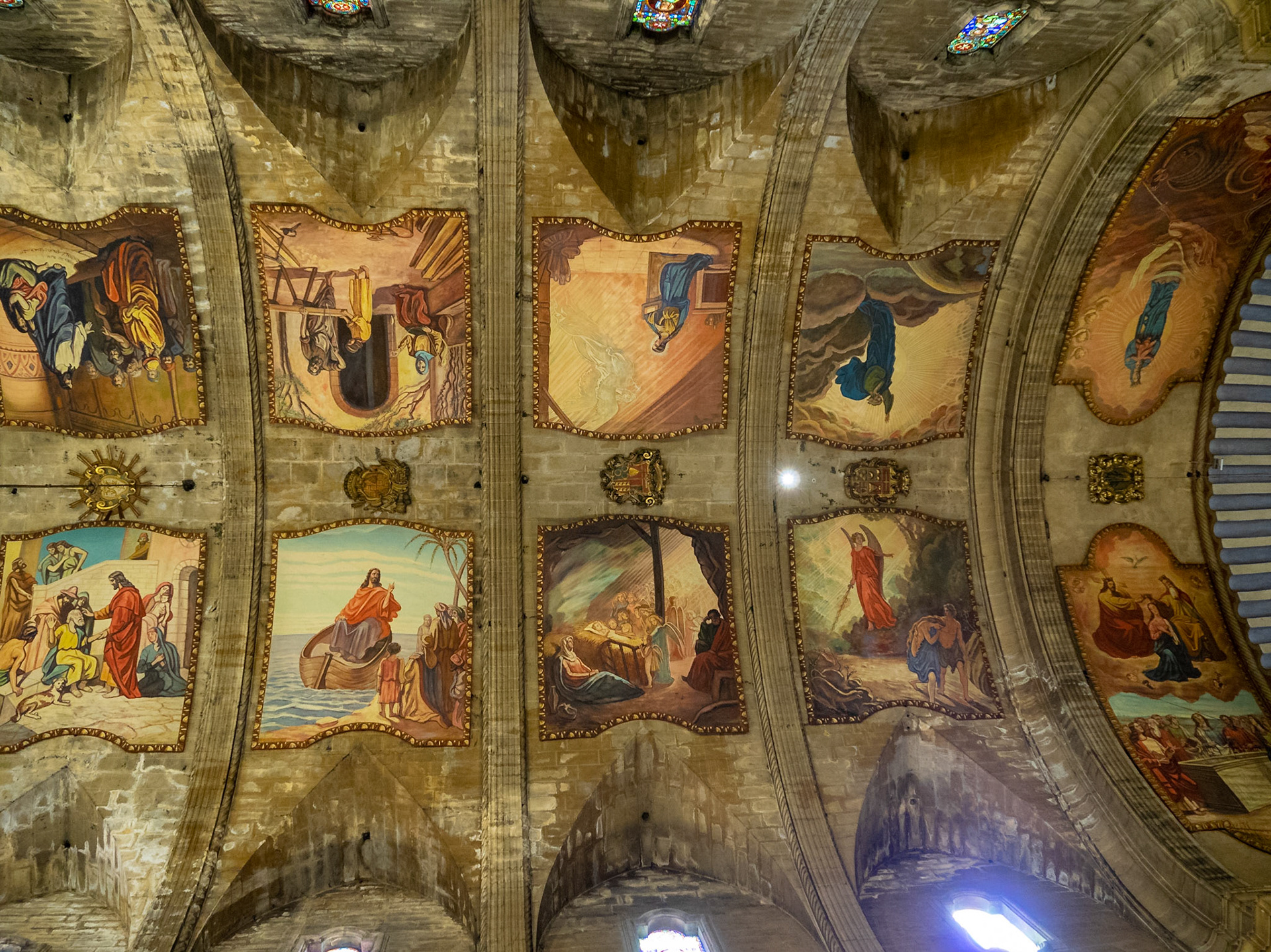 Fresco covered ceilling of Our Lady of the Angels Church, Pollença