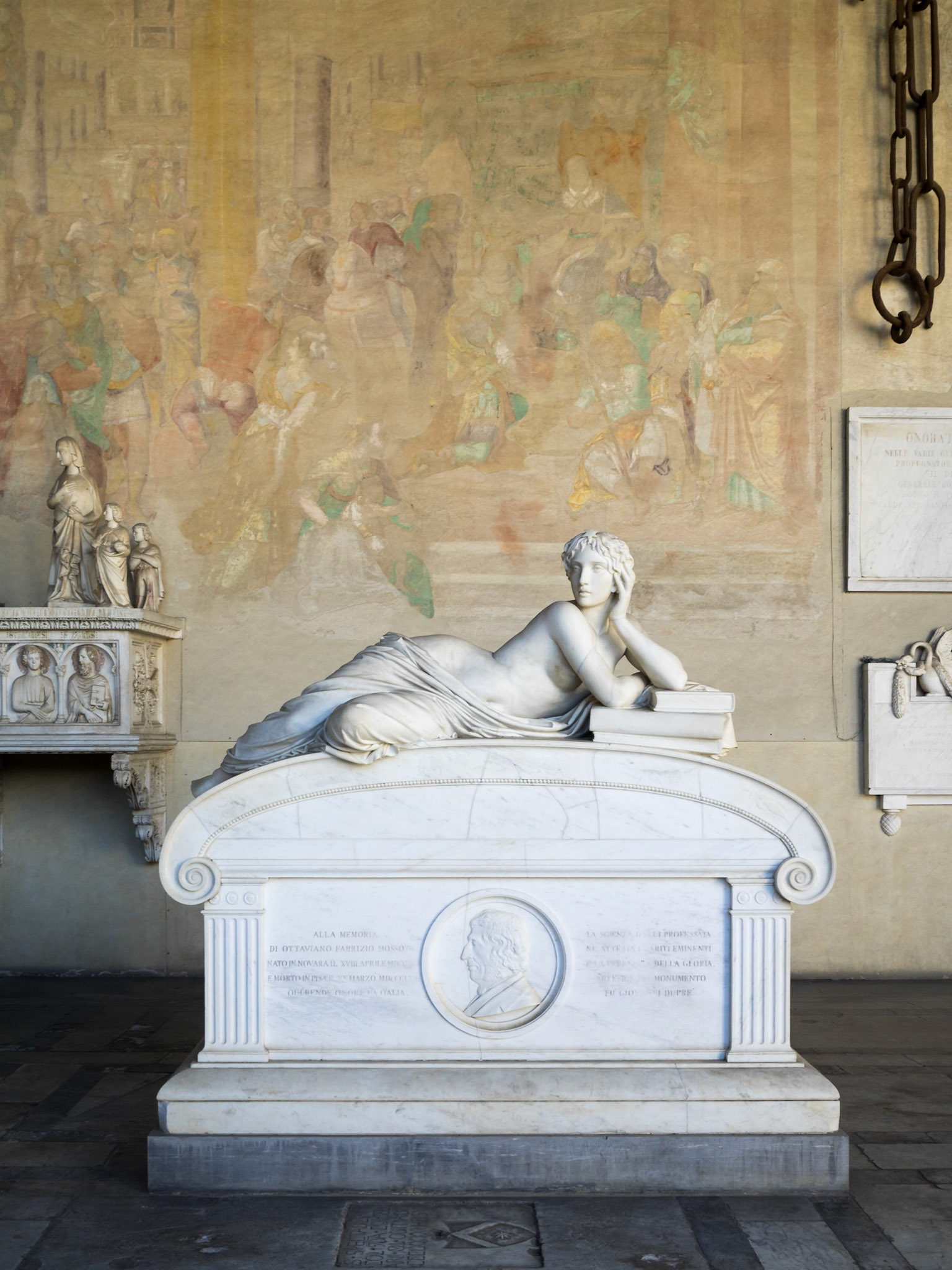 Tombs and wall frescos in Campo Santo, Pisa