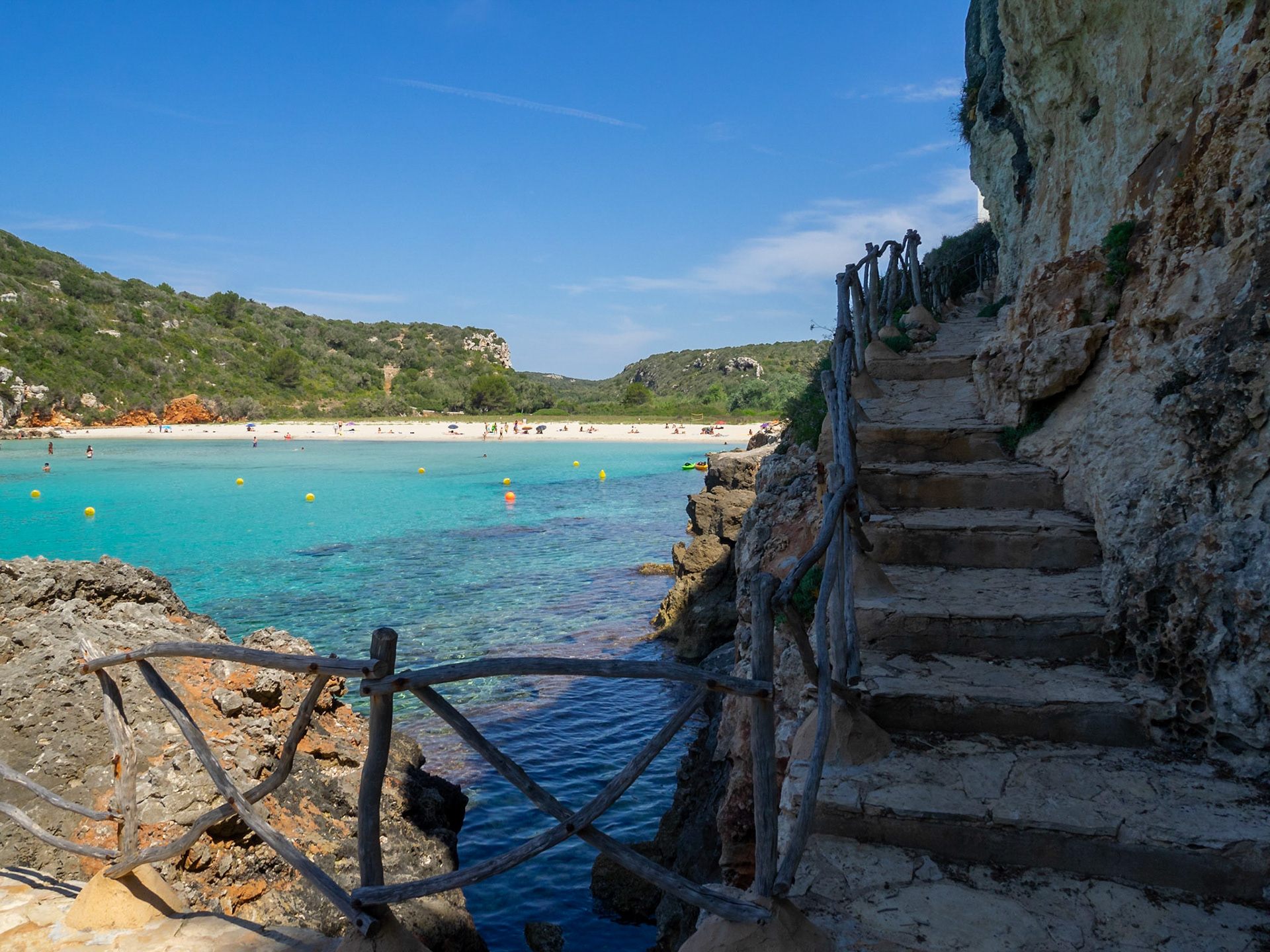 Cliff steps by Cala en Porter, Menorca