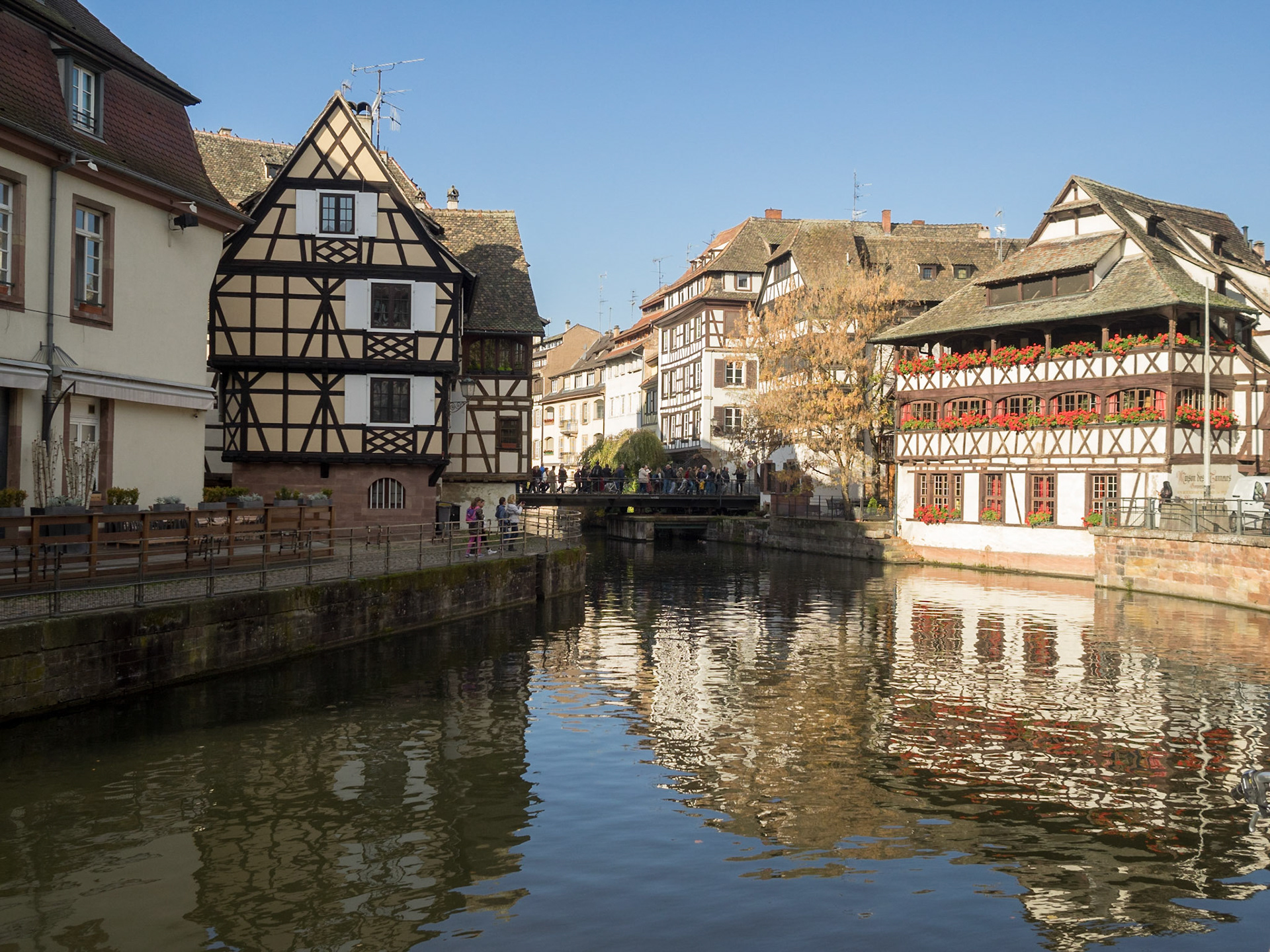 Ill River passing Petit-France, Strasbourg