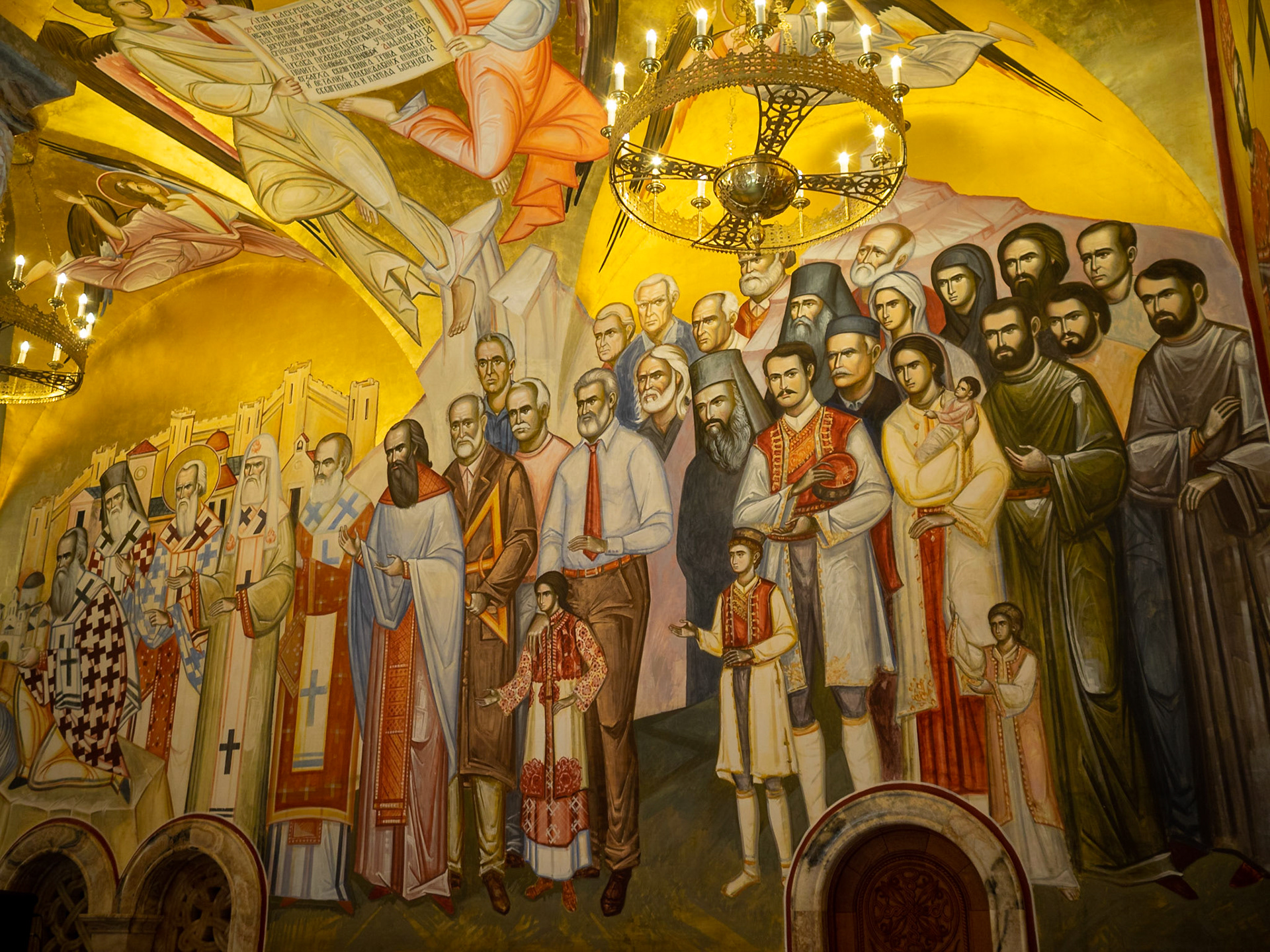 Detail of the frescos on the walls of the Cathedral of the Resurrection of Christ, Podgorica