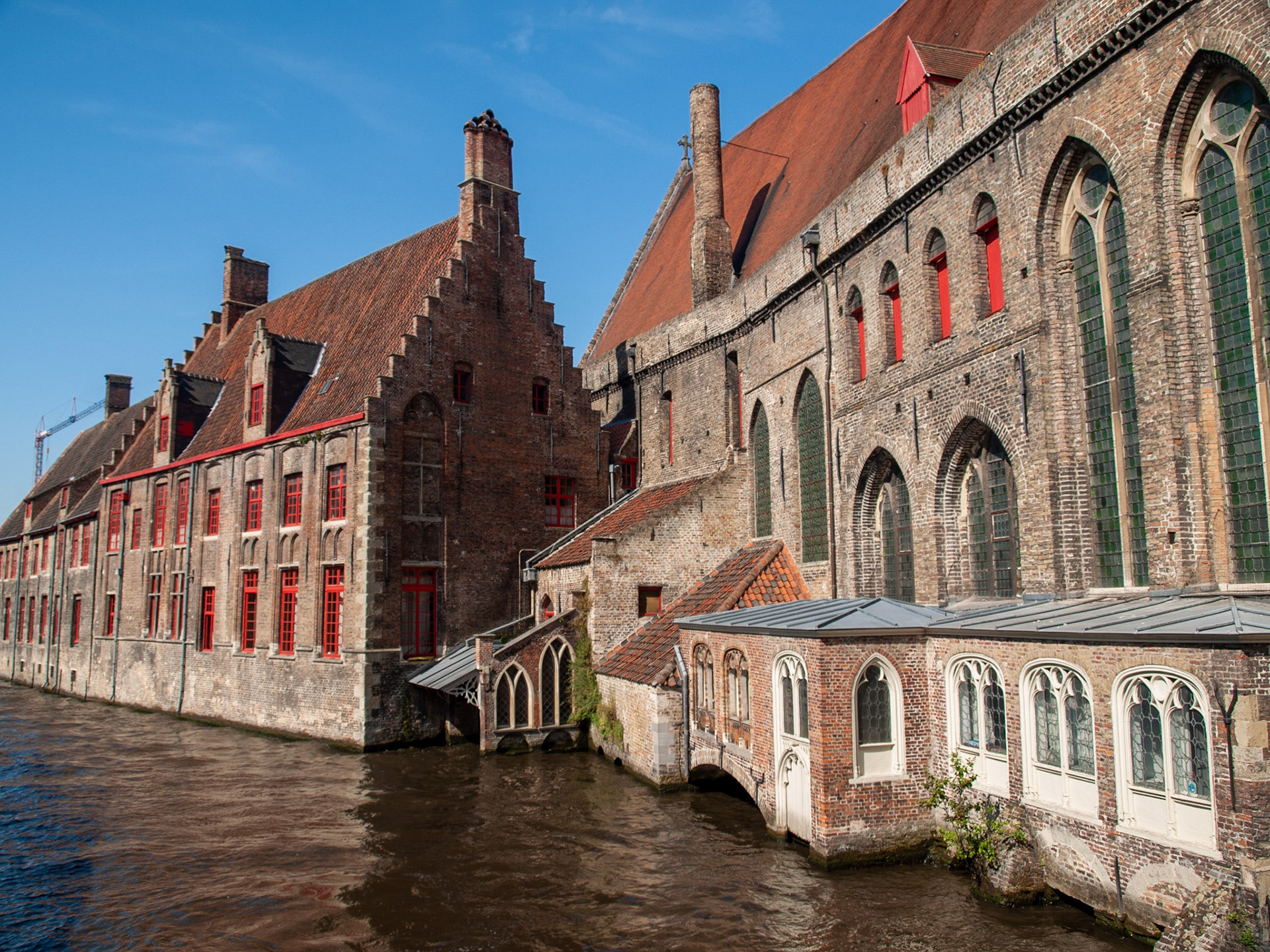 Bruges canal and St Janshospitaal building