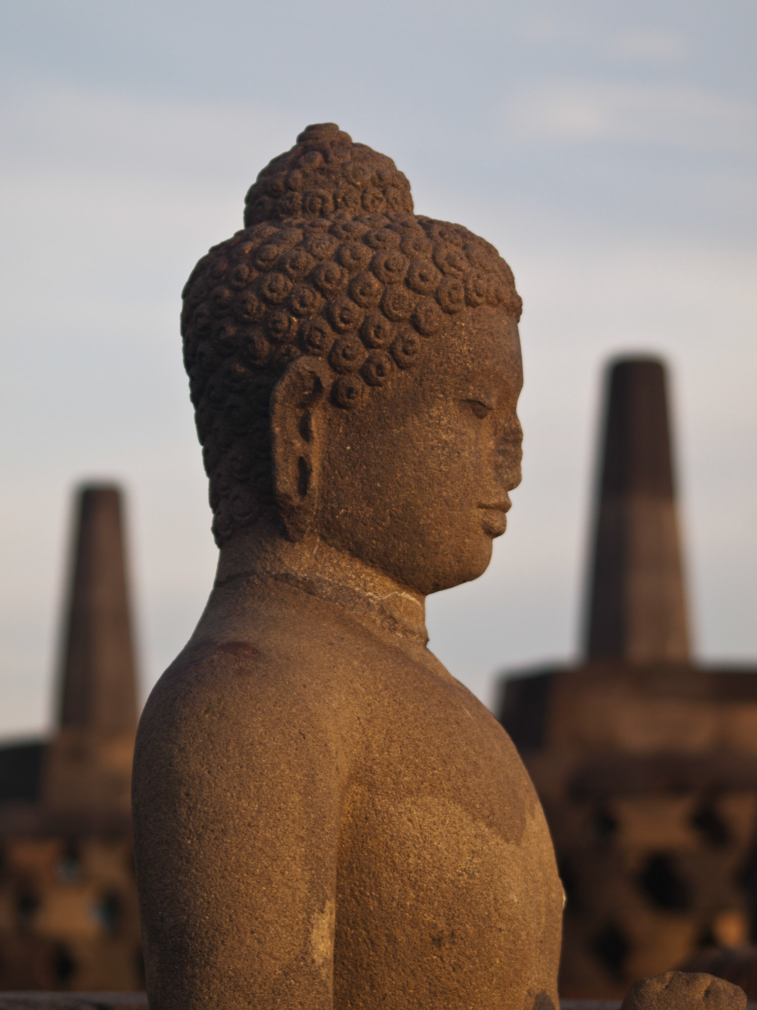 Buddha silhouette, Borobudur temple
