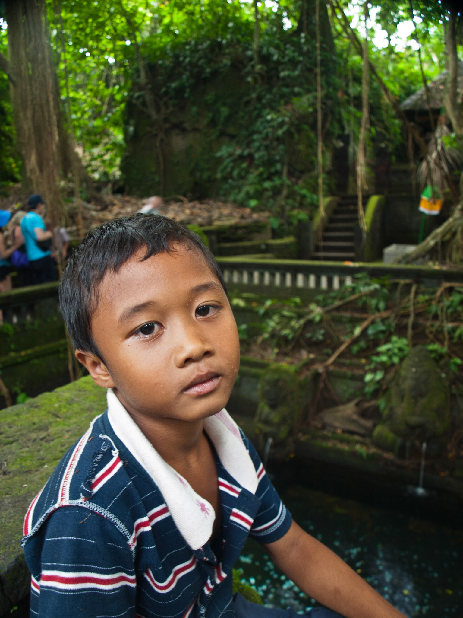 Indonesian boy in Monkey forest, Ubud