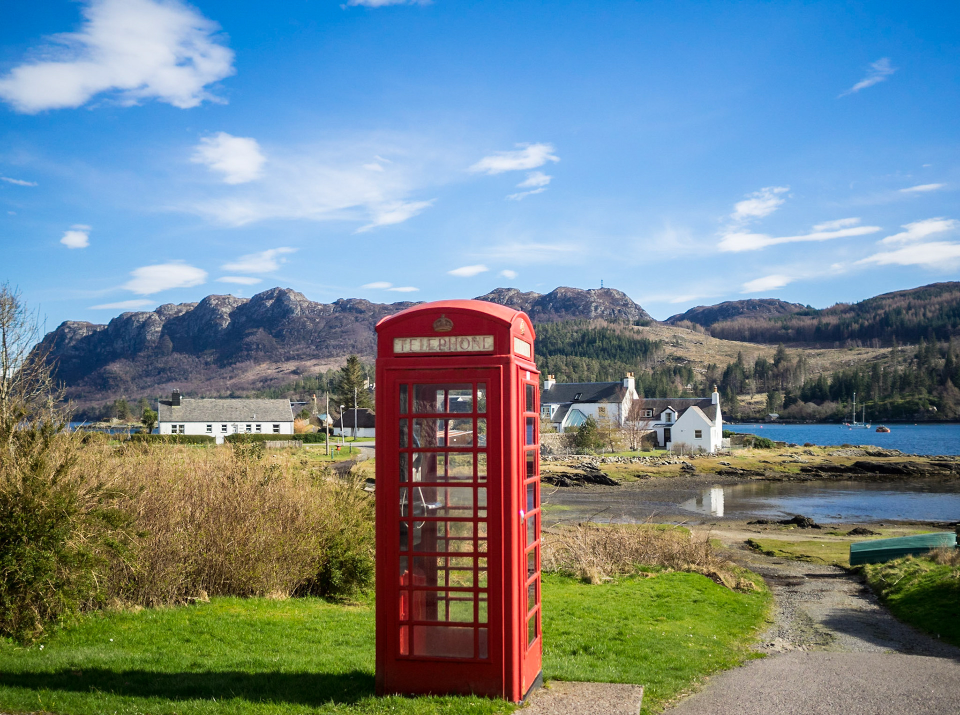 Red phone booth in Plockton