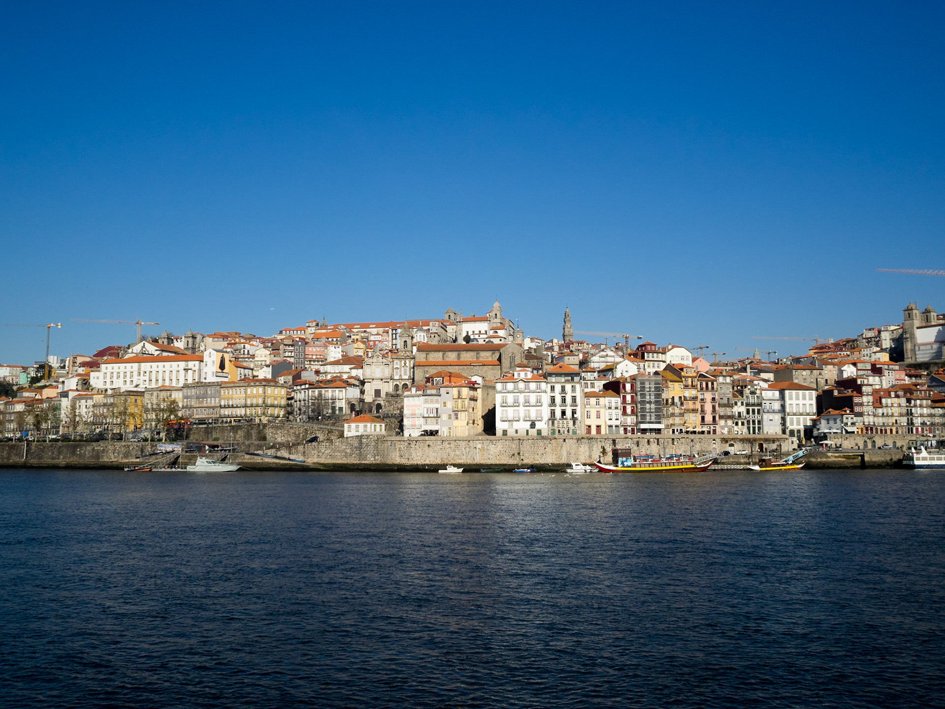Oporto skyline with Douro River