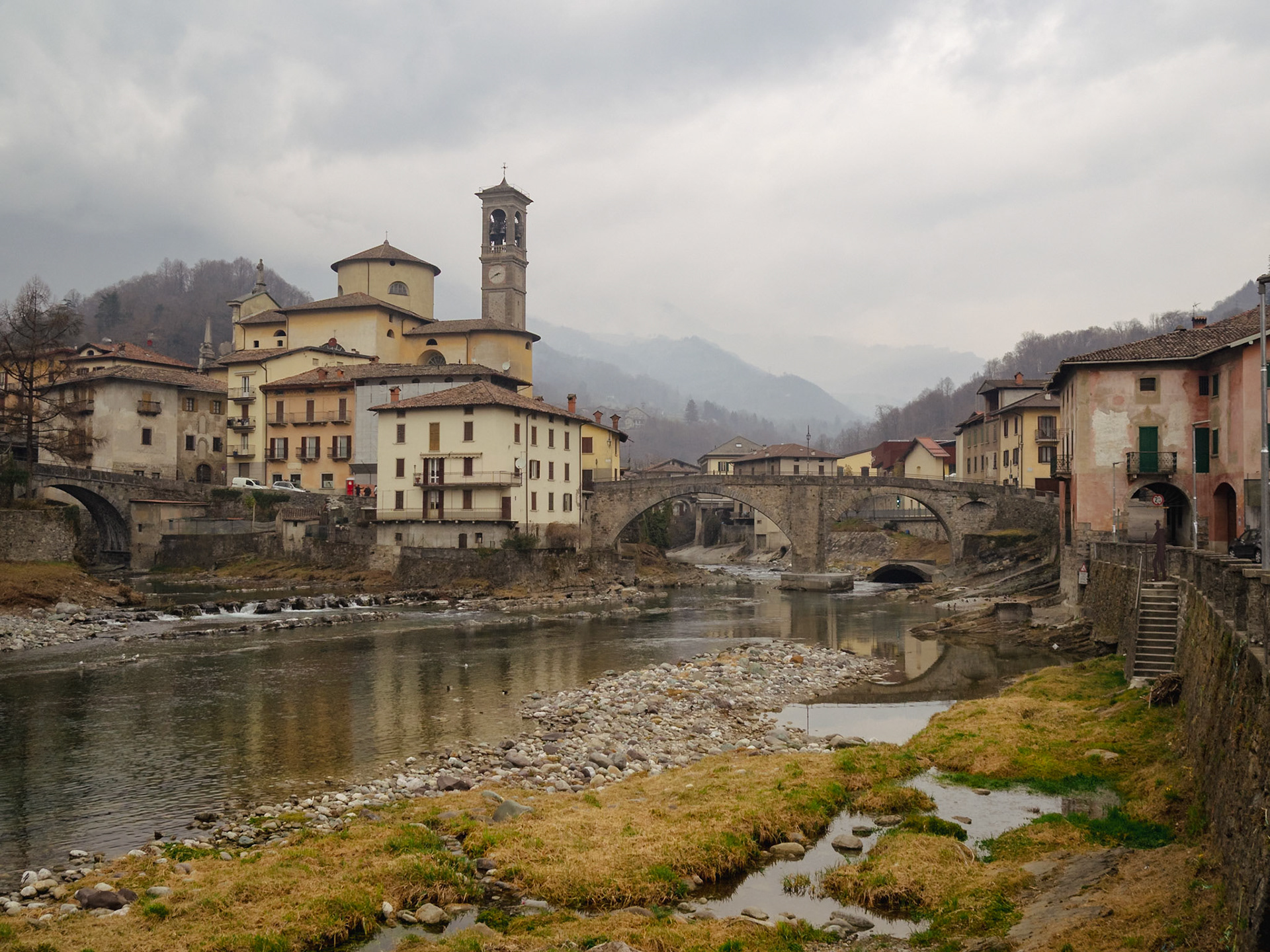 Brembo River passing San Giovanni Bianco, Lombardy