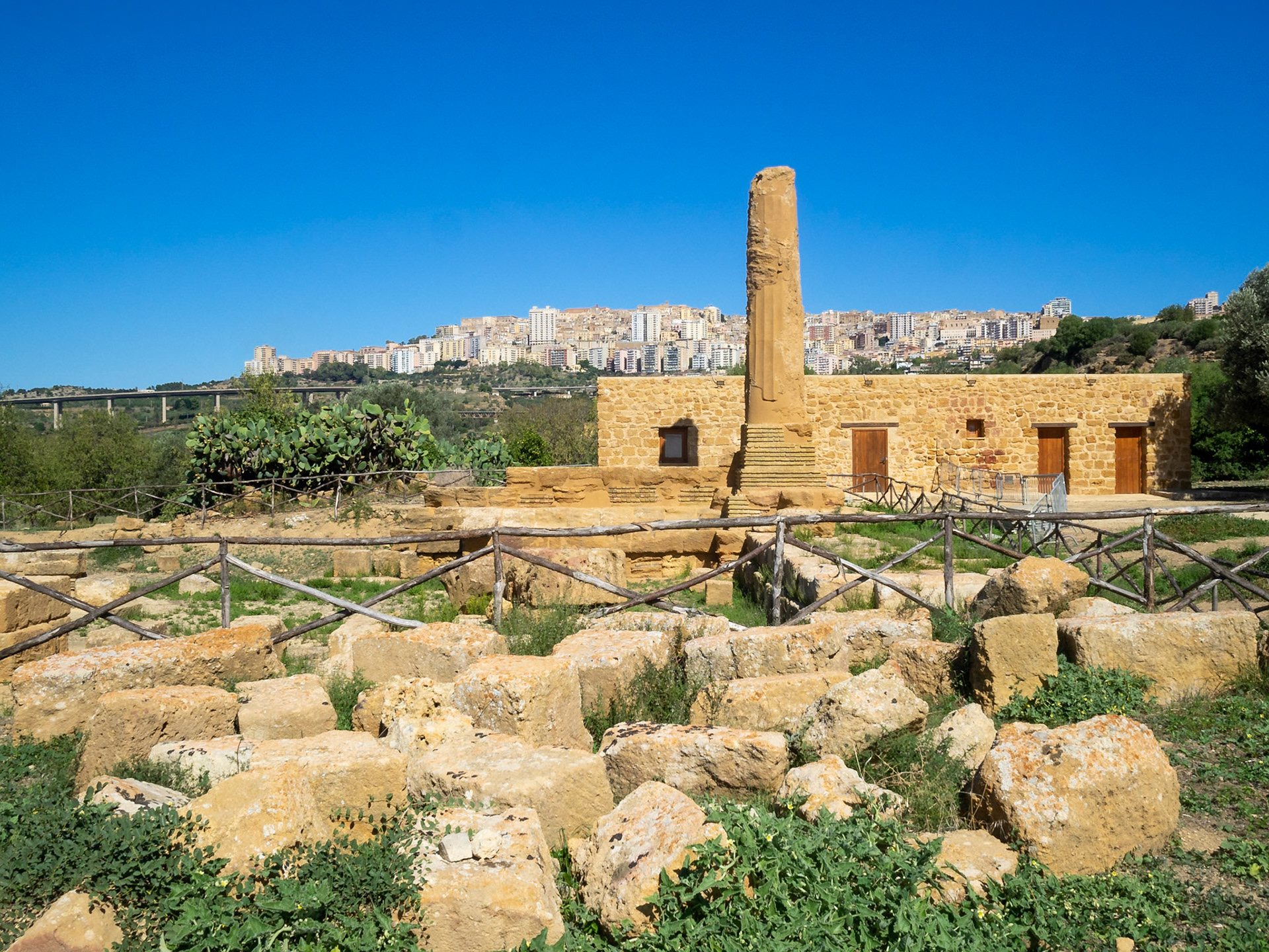 The ruins of Temple of Vulcan in Valle dei Templi