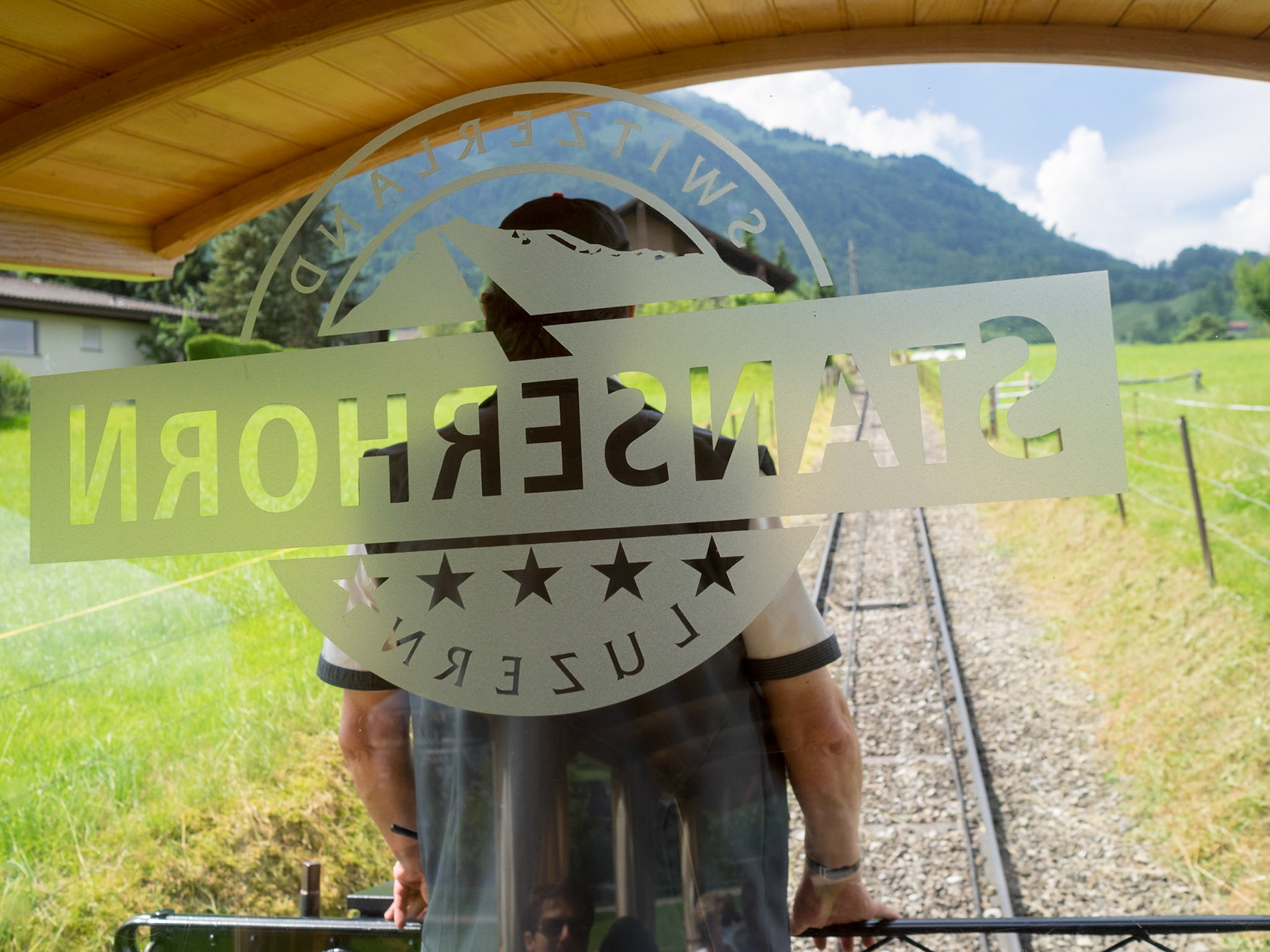 Up hill in Stanserhorn Funicular