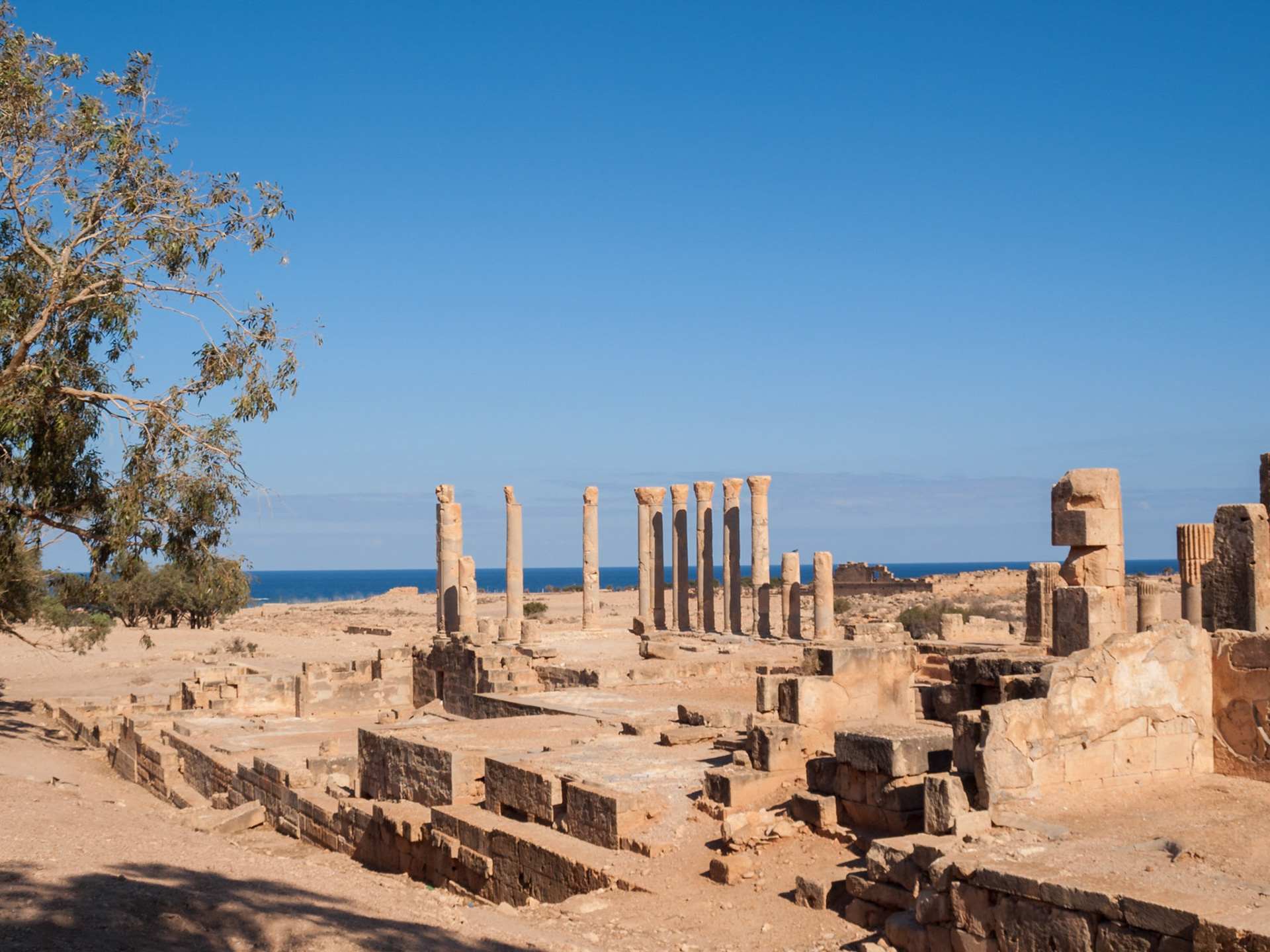 View of the Villa of Columns in Tolmeita