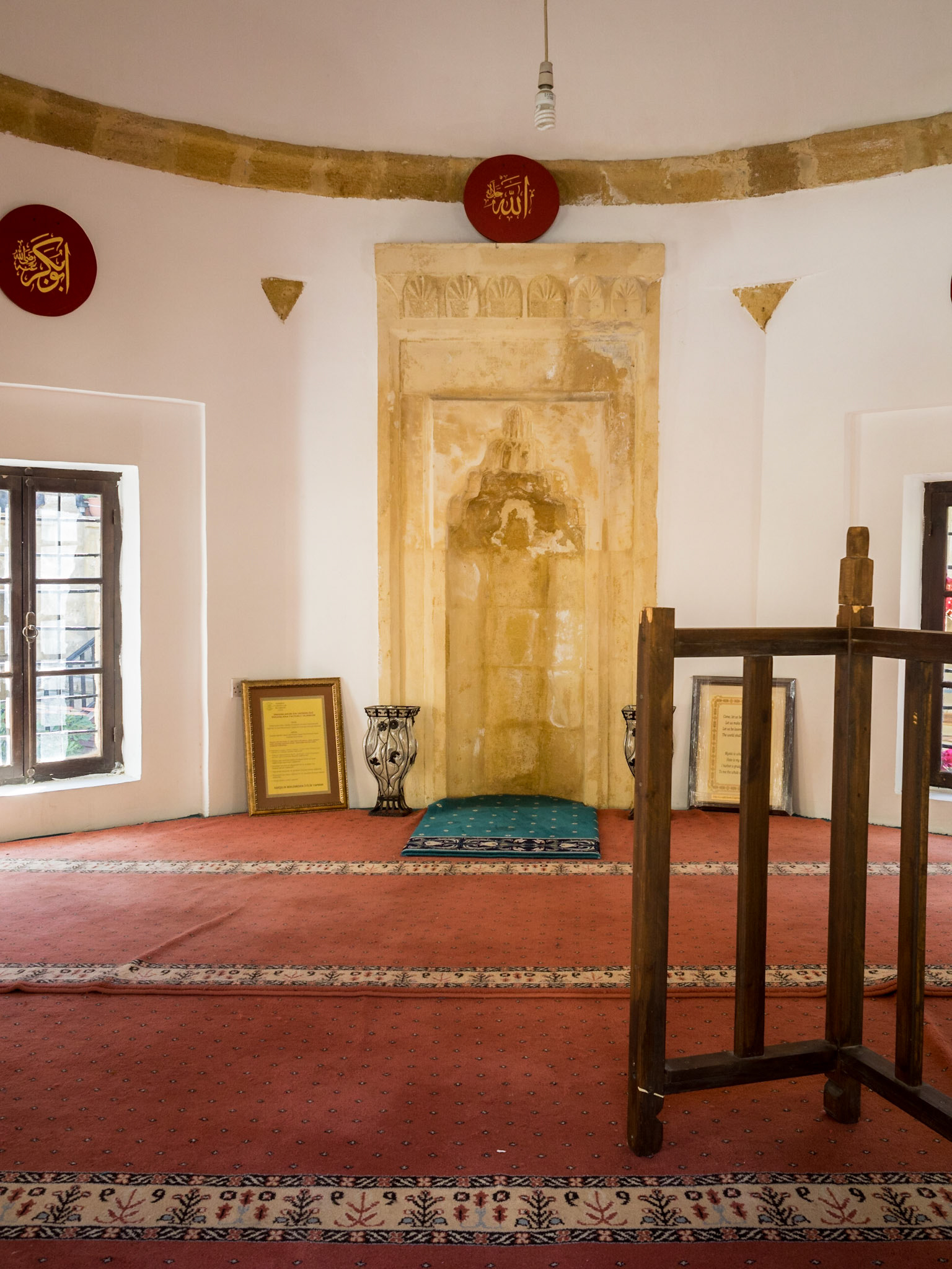 Interior of the small mosque in Buyuk Han, North Nicosia