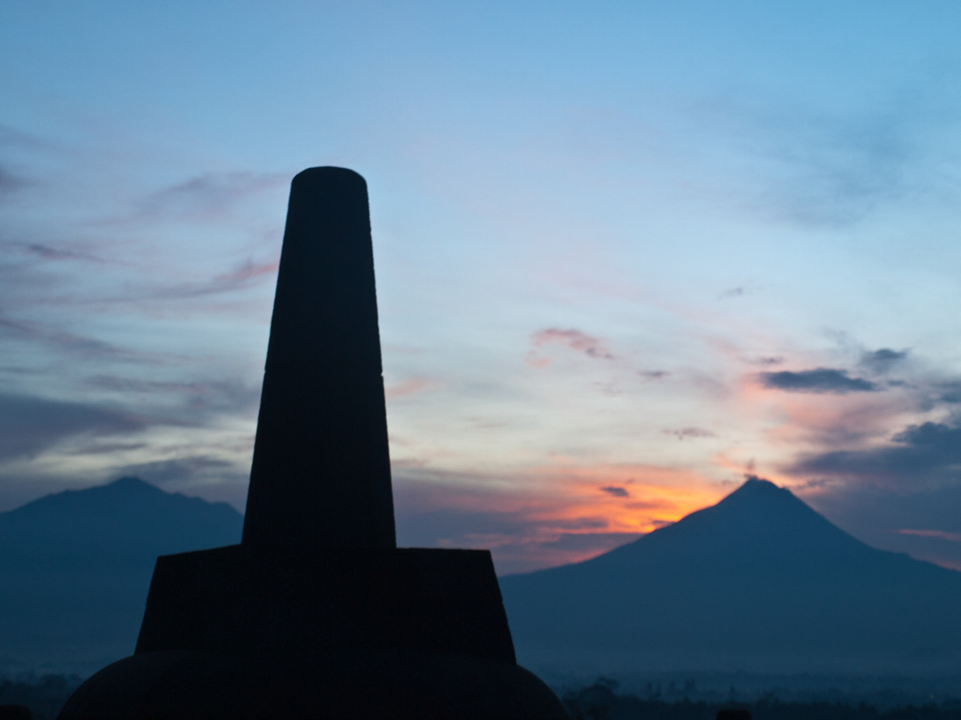 Sunrise at Borobudur temple