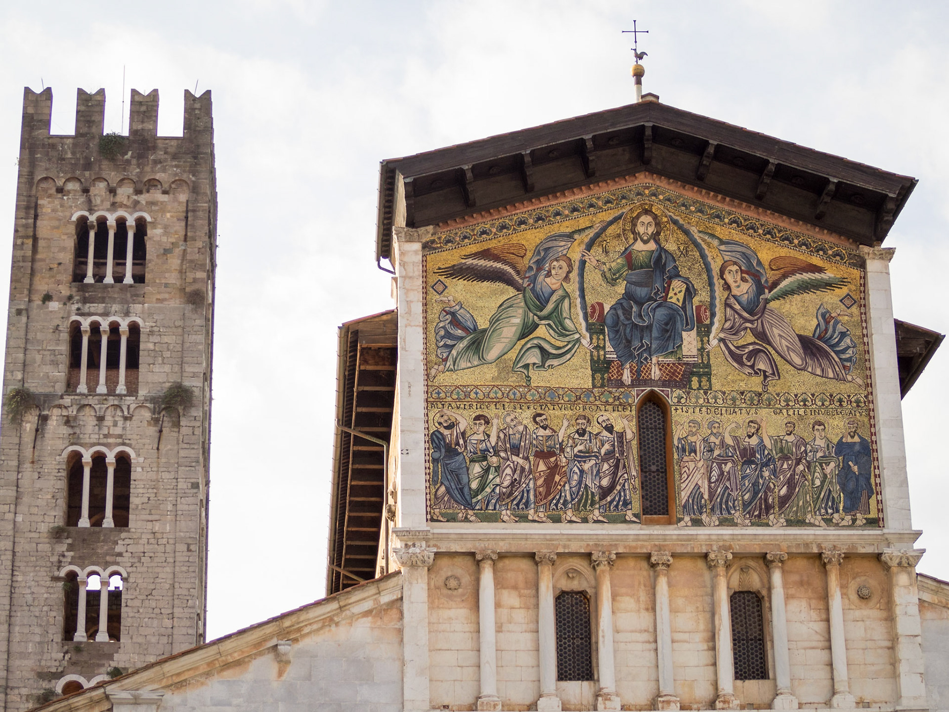 Golden mosaic of the Basilica of San Frediano  facade, Lucca