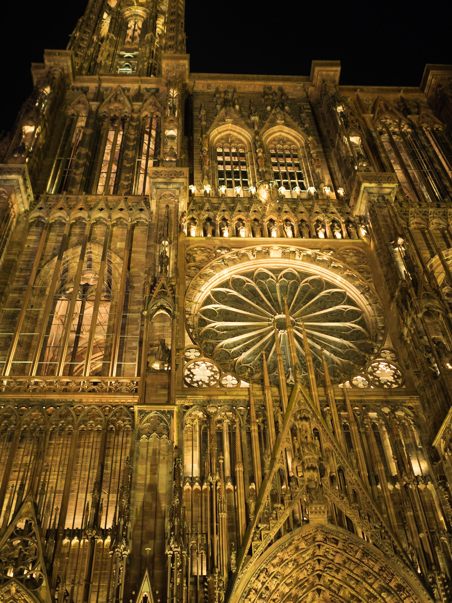 Strasbourg Cathedral facade night shot