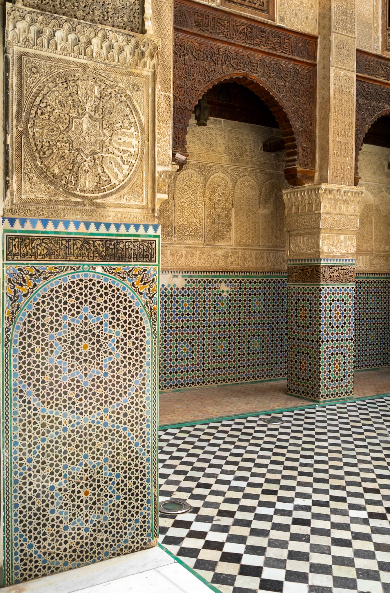 Mesbahiyya Madrasa  detail, Fez, Morocco