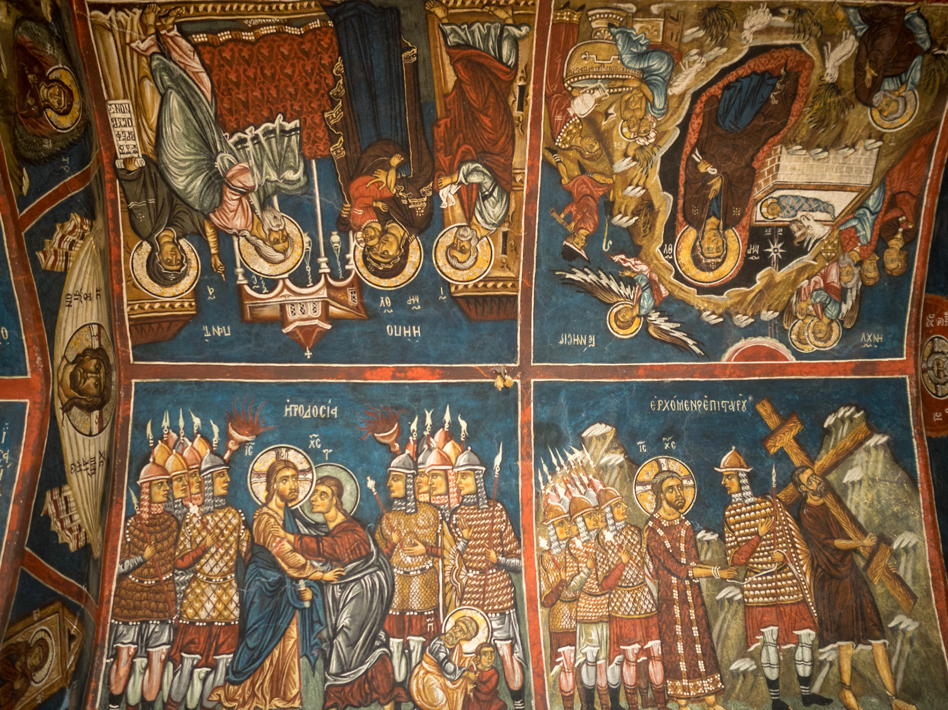 Fresco covered walls of Panagia Phorviotissa Church, Todos Mountains, Cyprus