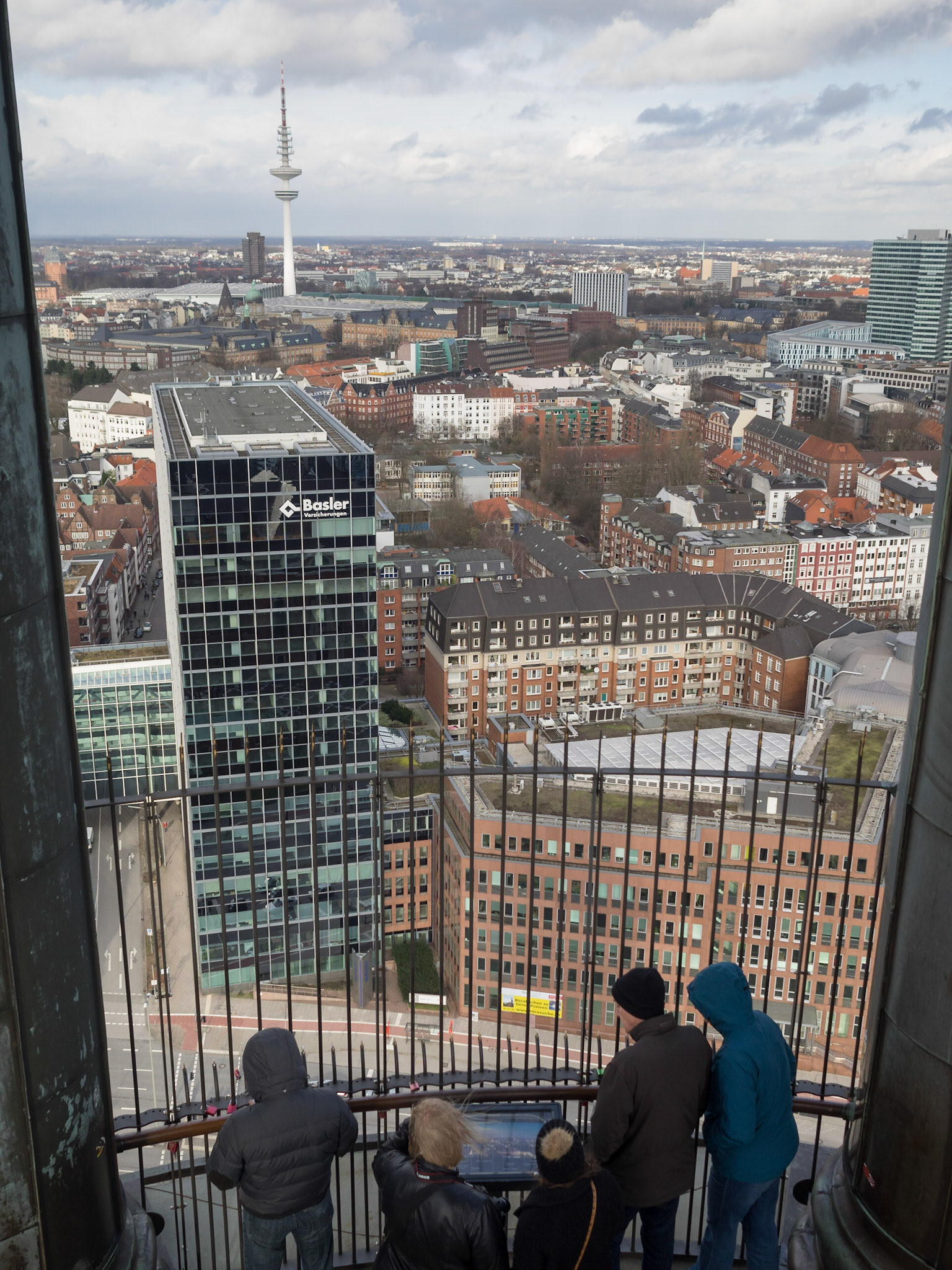 Harmburg city view from the top of Hauptkirche St. Michaelis