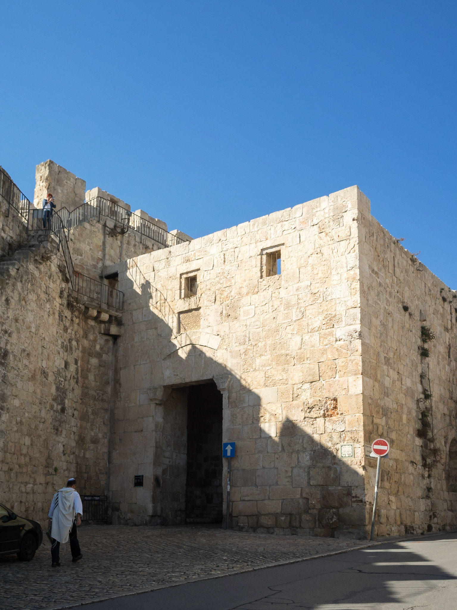 Zion Gate seen from inside Old Jerusalem city wall