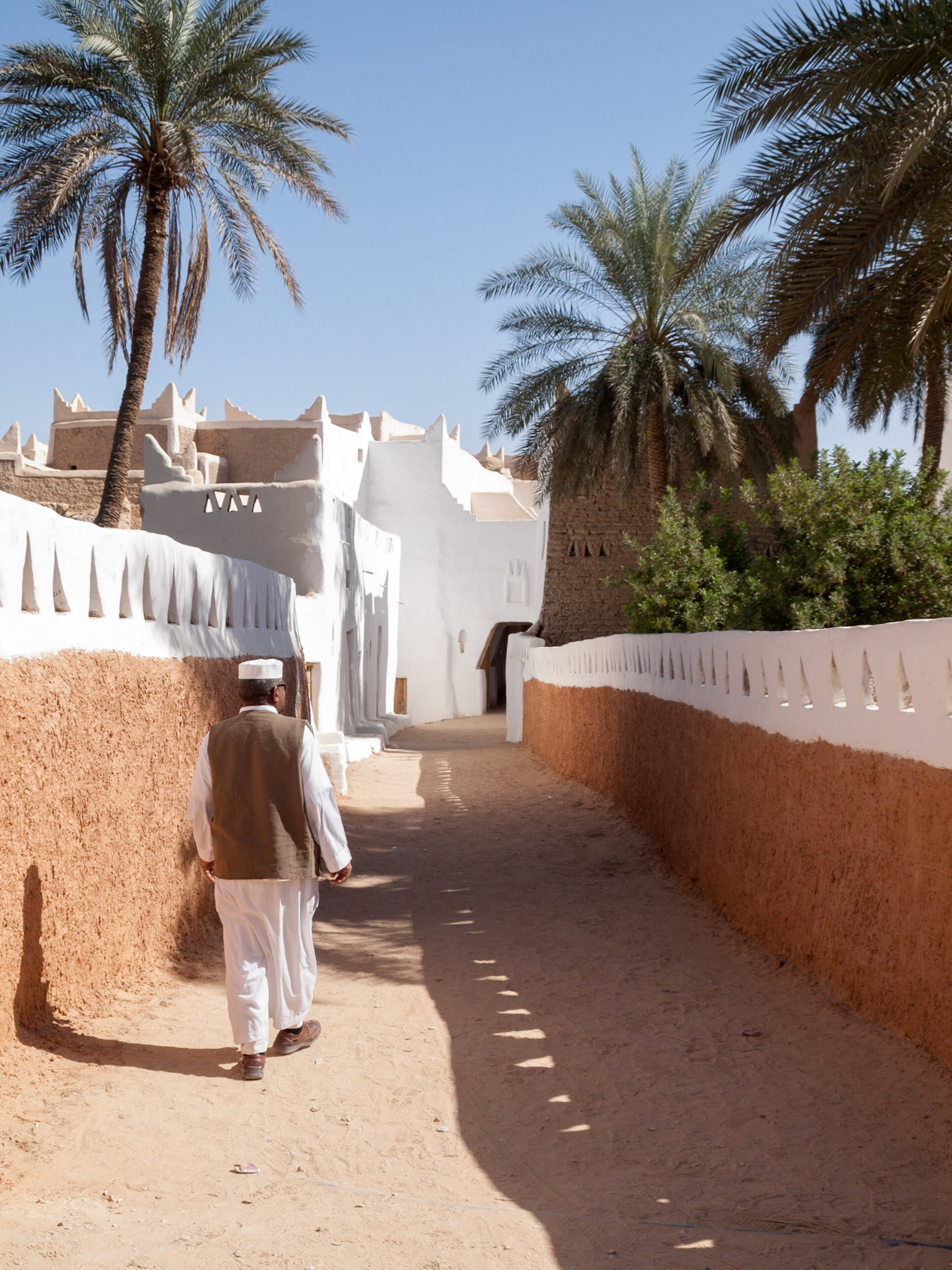 Man walking in Ghadames streets