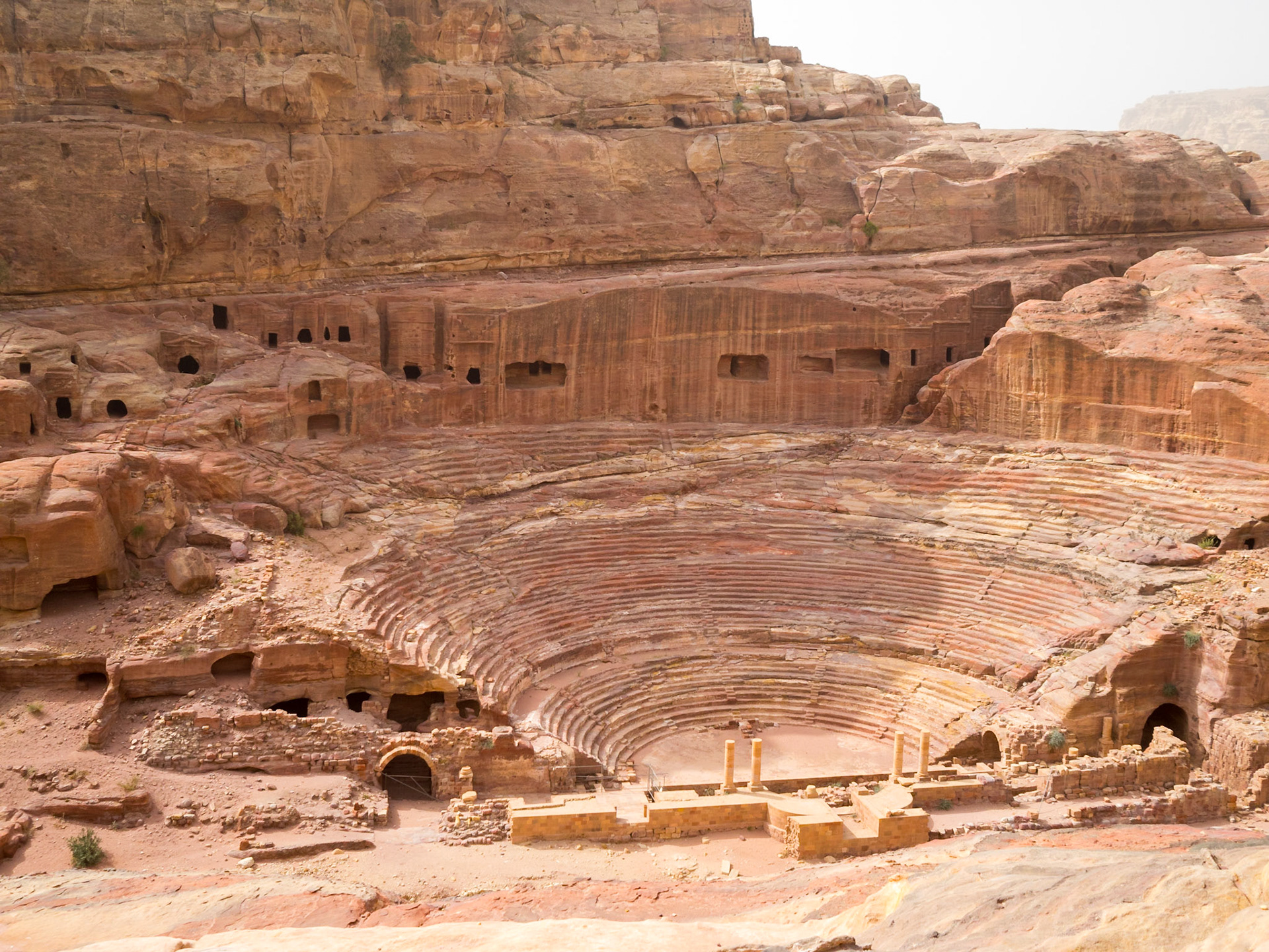 Petra theater general view from the opposite mount