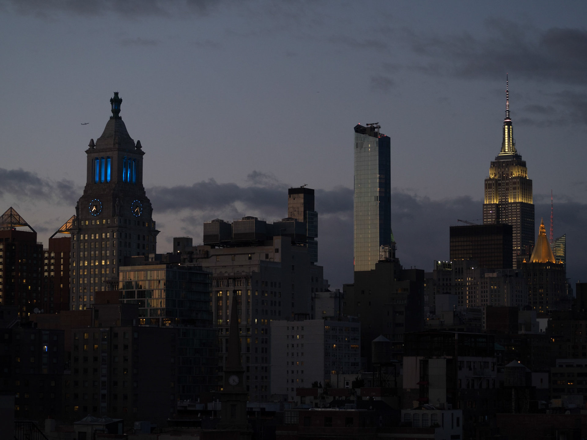Midtown Manhattan skyline at dusk