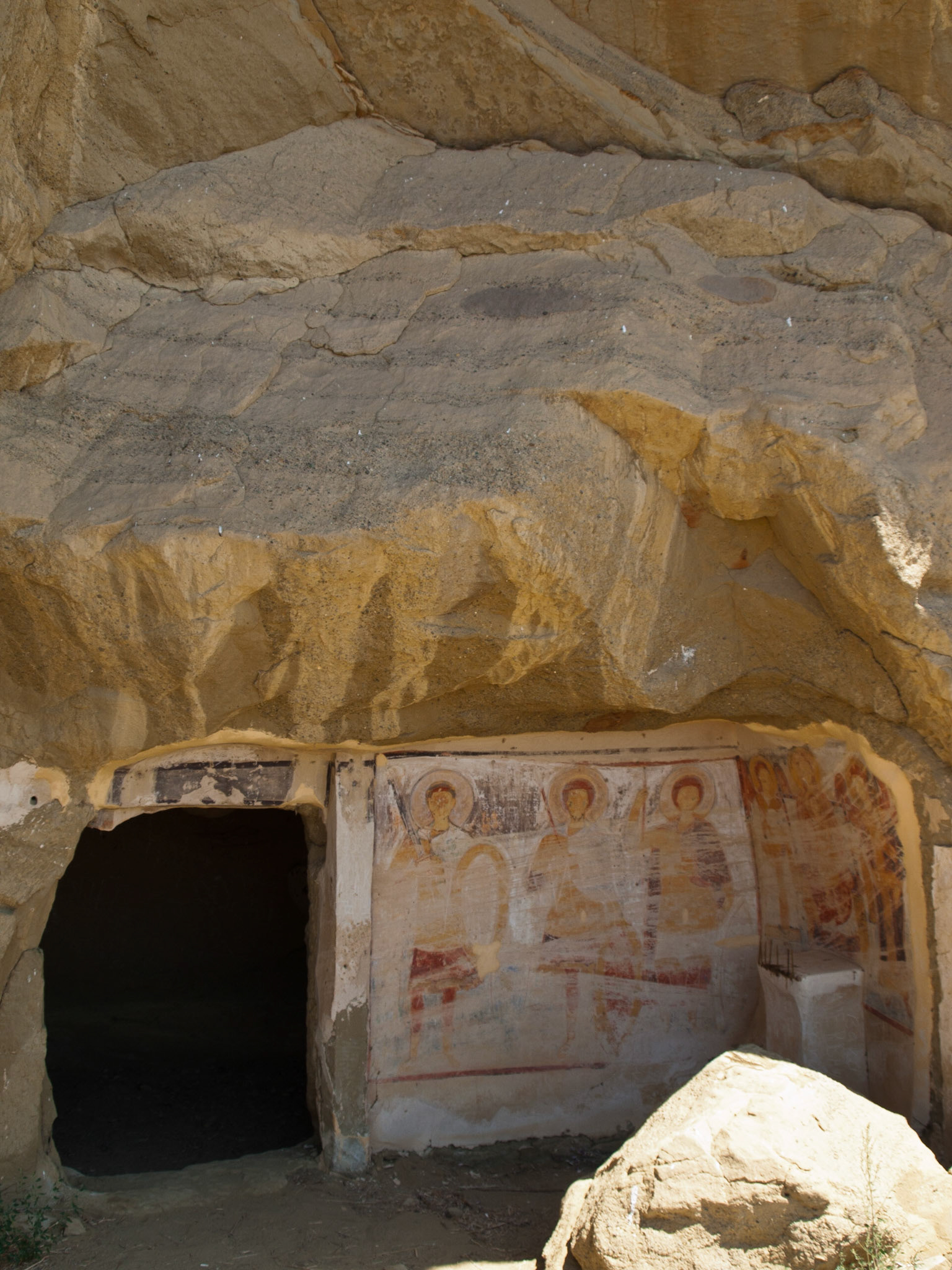Udabno cave monastery part of Davit Gareja, entrance to one cave