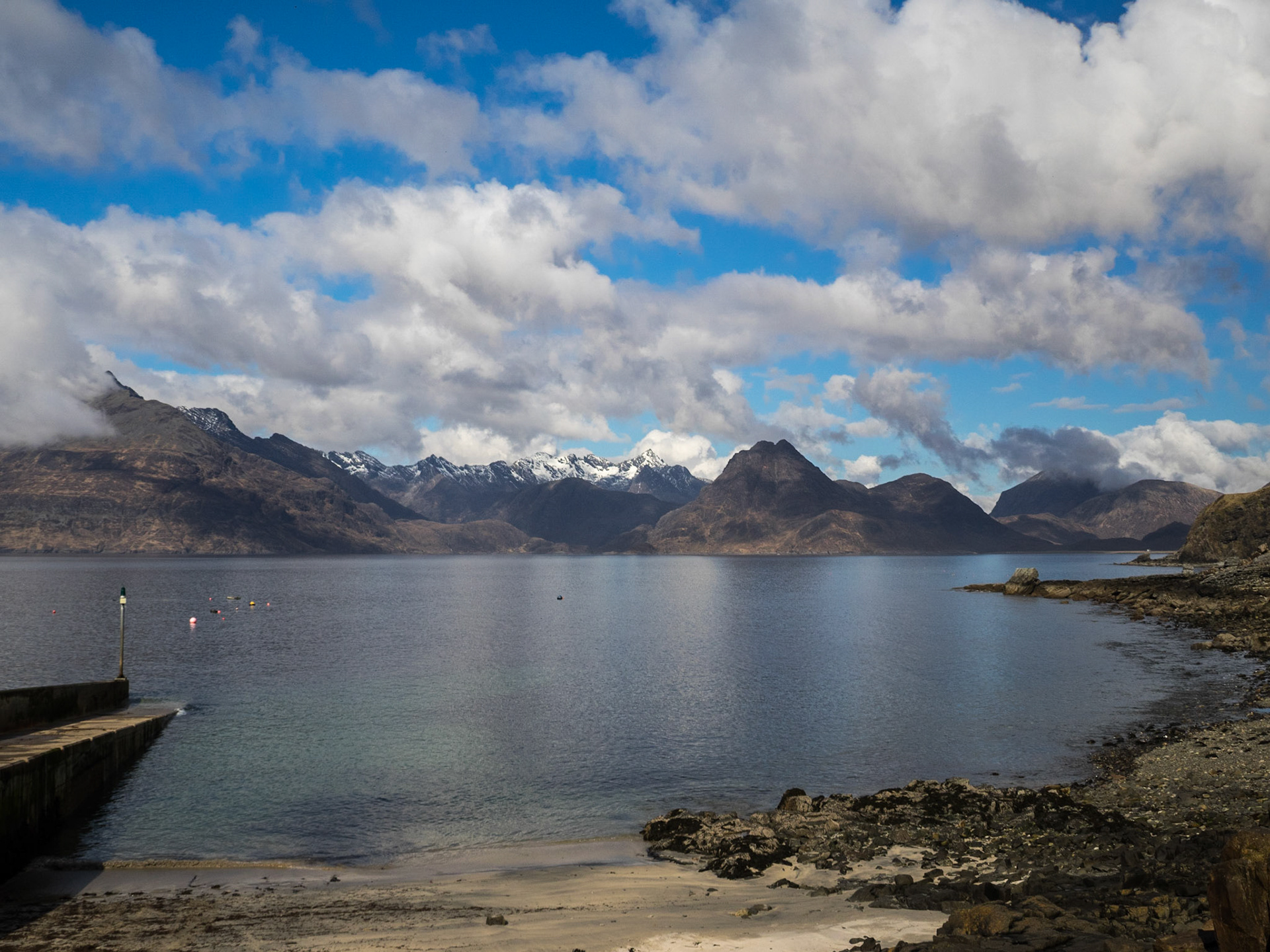 View of the Cuillin Hills across the sea from Elgol