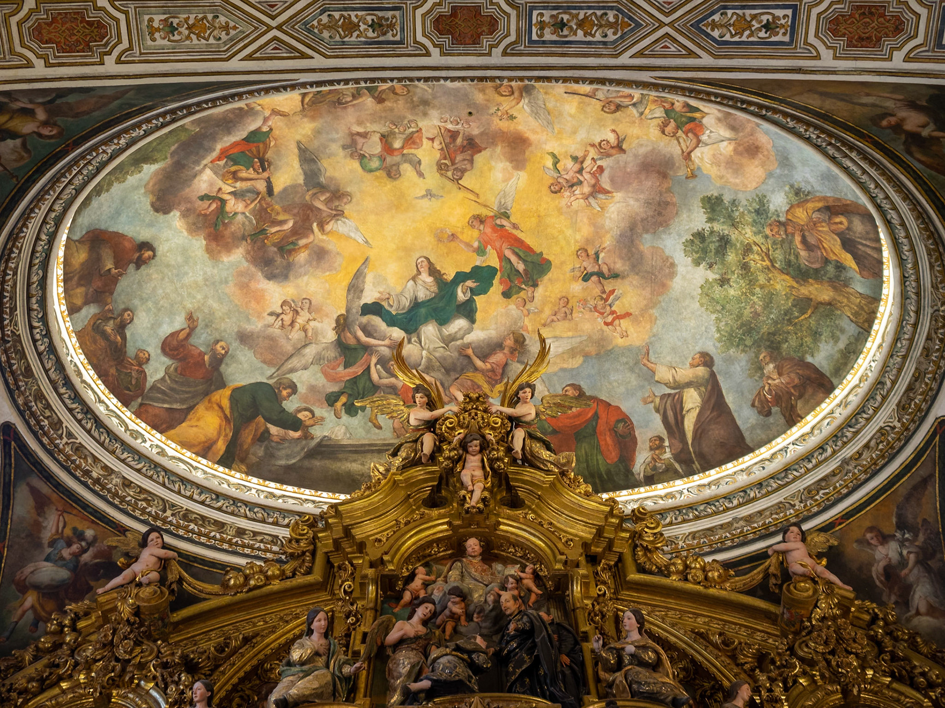 Iglesia de San Luis de los Franceses, Capilla Doméstica, ceiling frescoe by Domingo Martinez