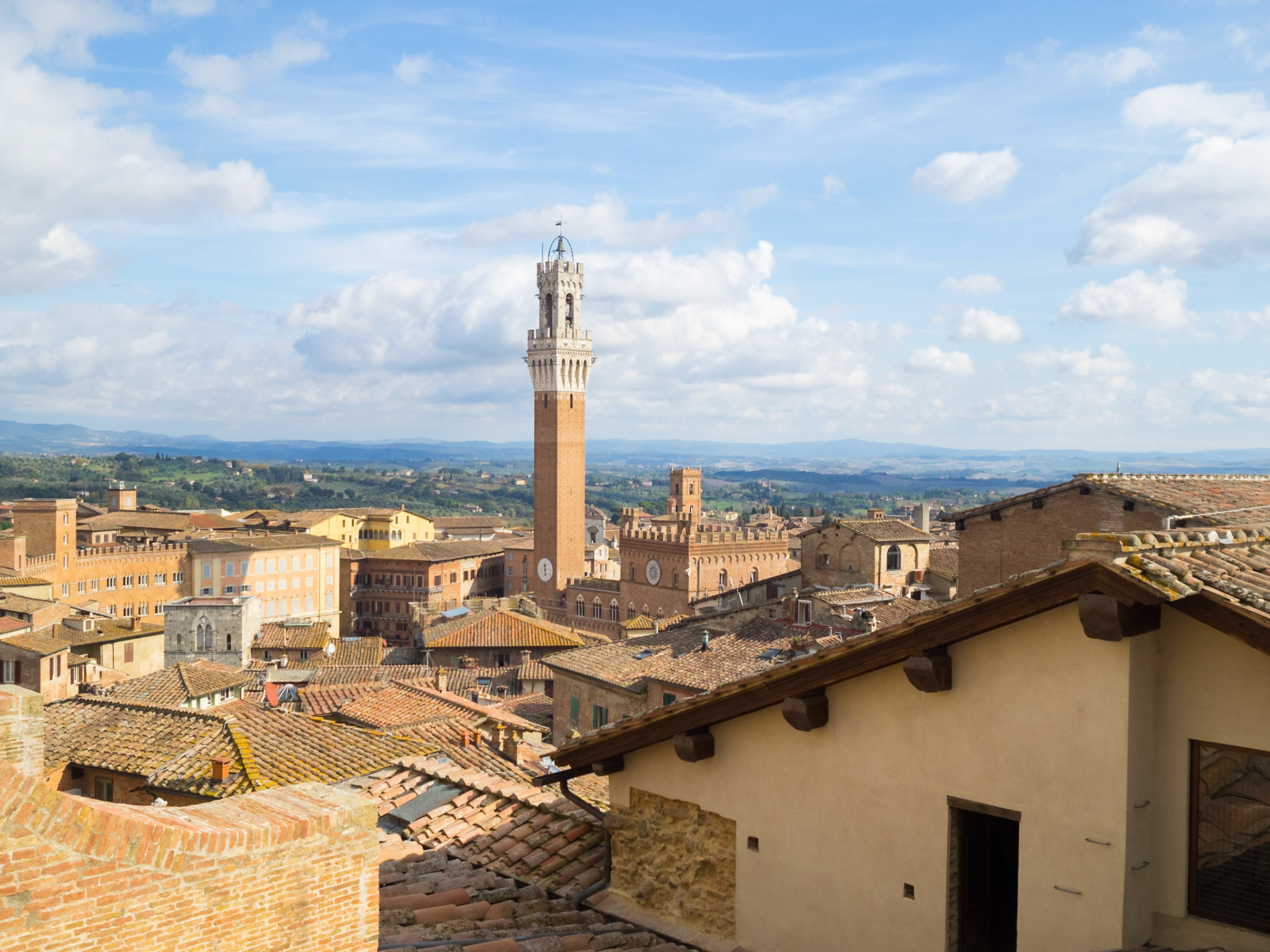 Over Siena roofs to Torre del Mangia