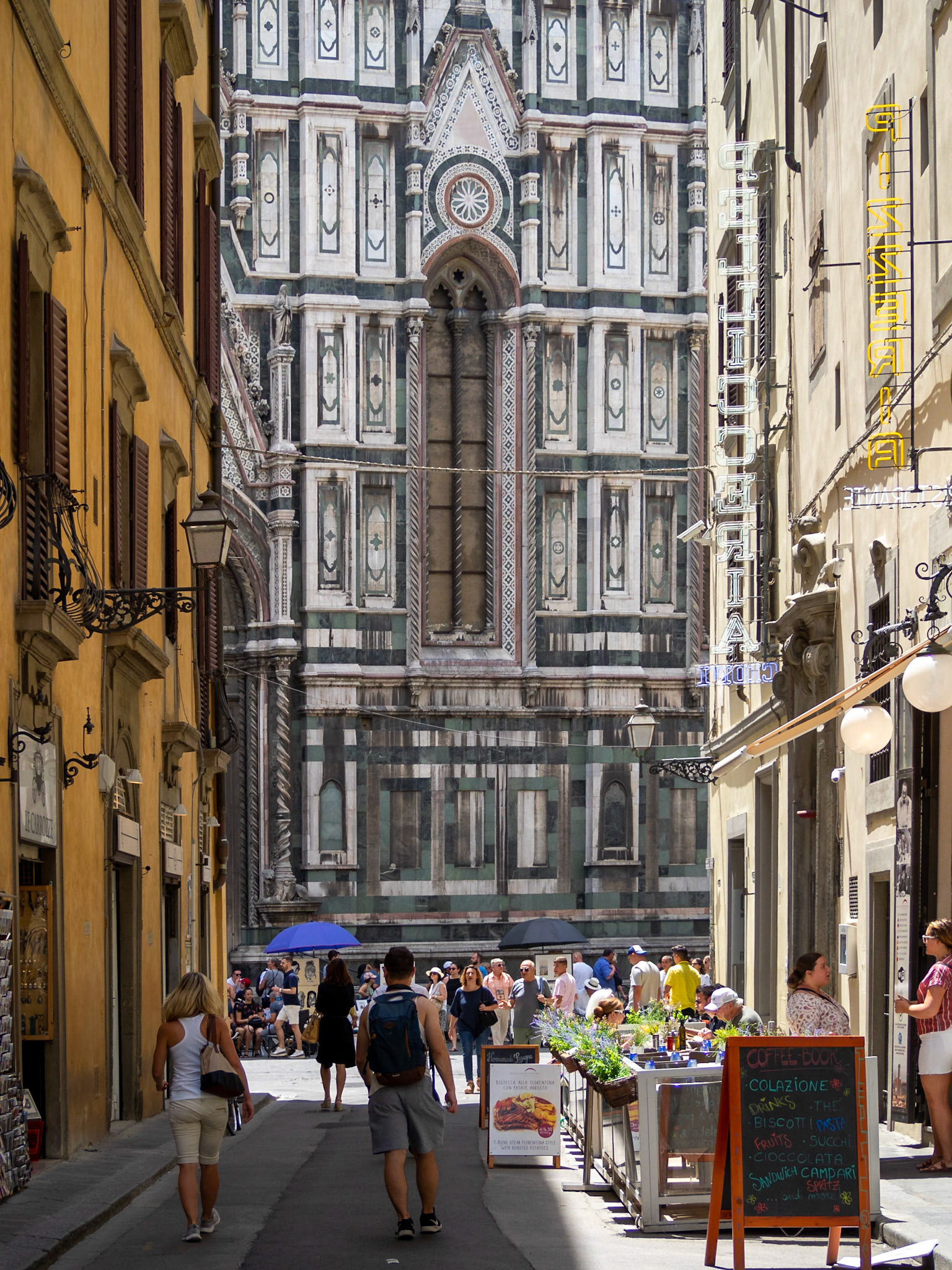 Santa Maria del Fiore at the end of a street in Florence