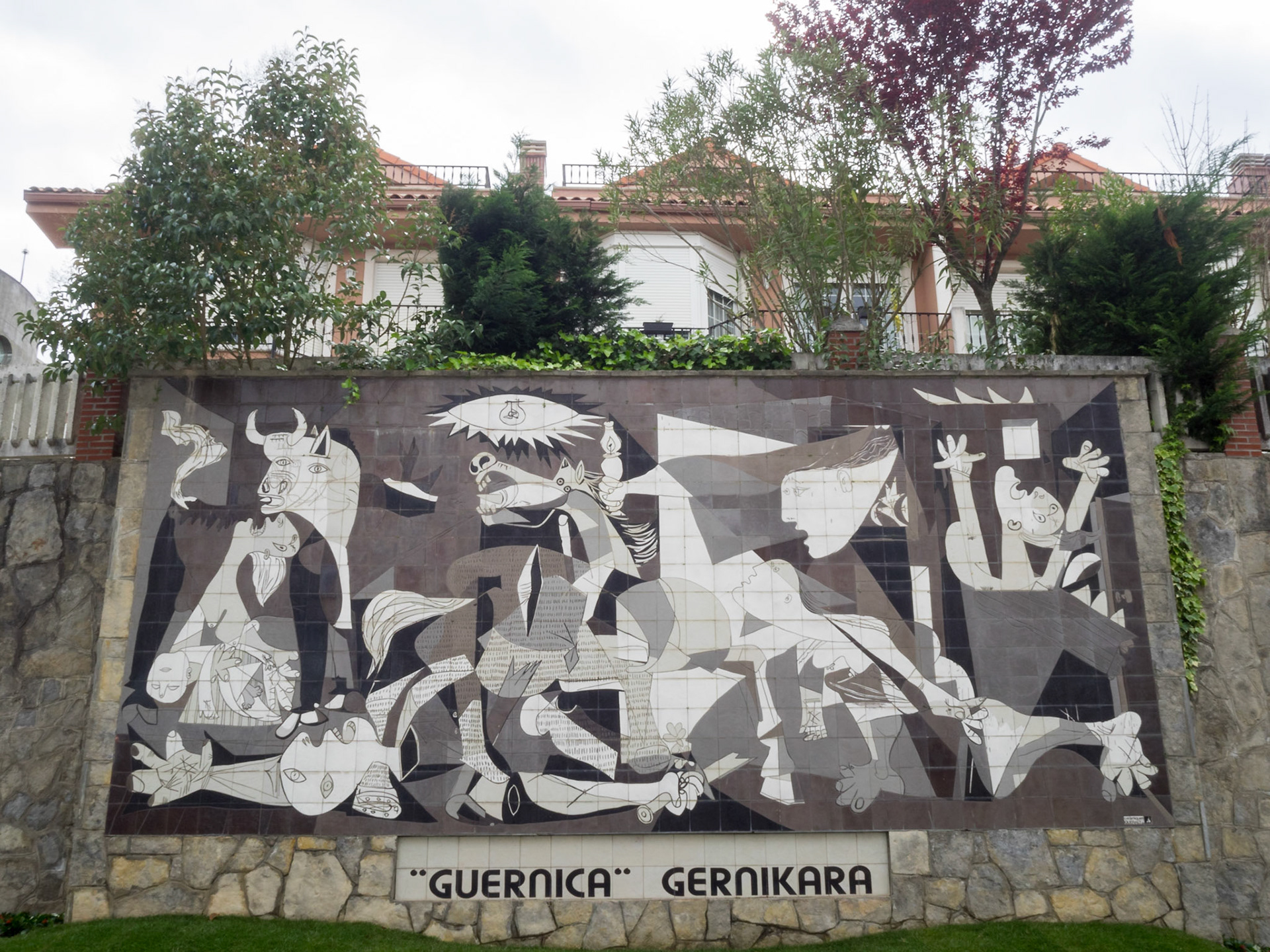 Picasso famous Guernica painting made up in tiles and installed in Guernica town