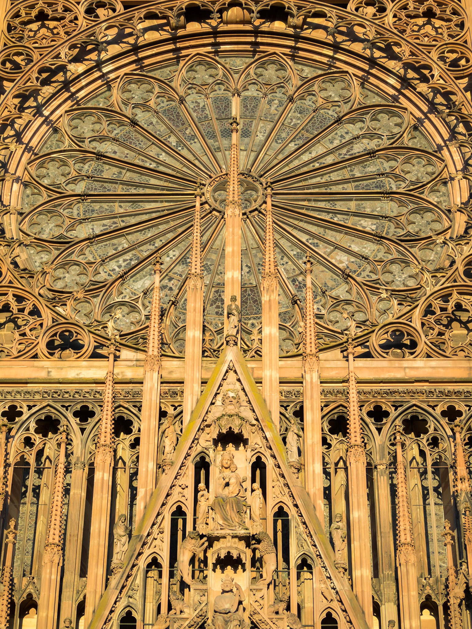 Details of the west facade of the Cathedral of Our Lady of Strasbourg