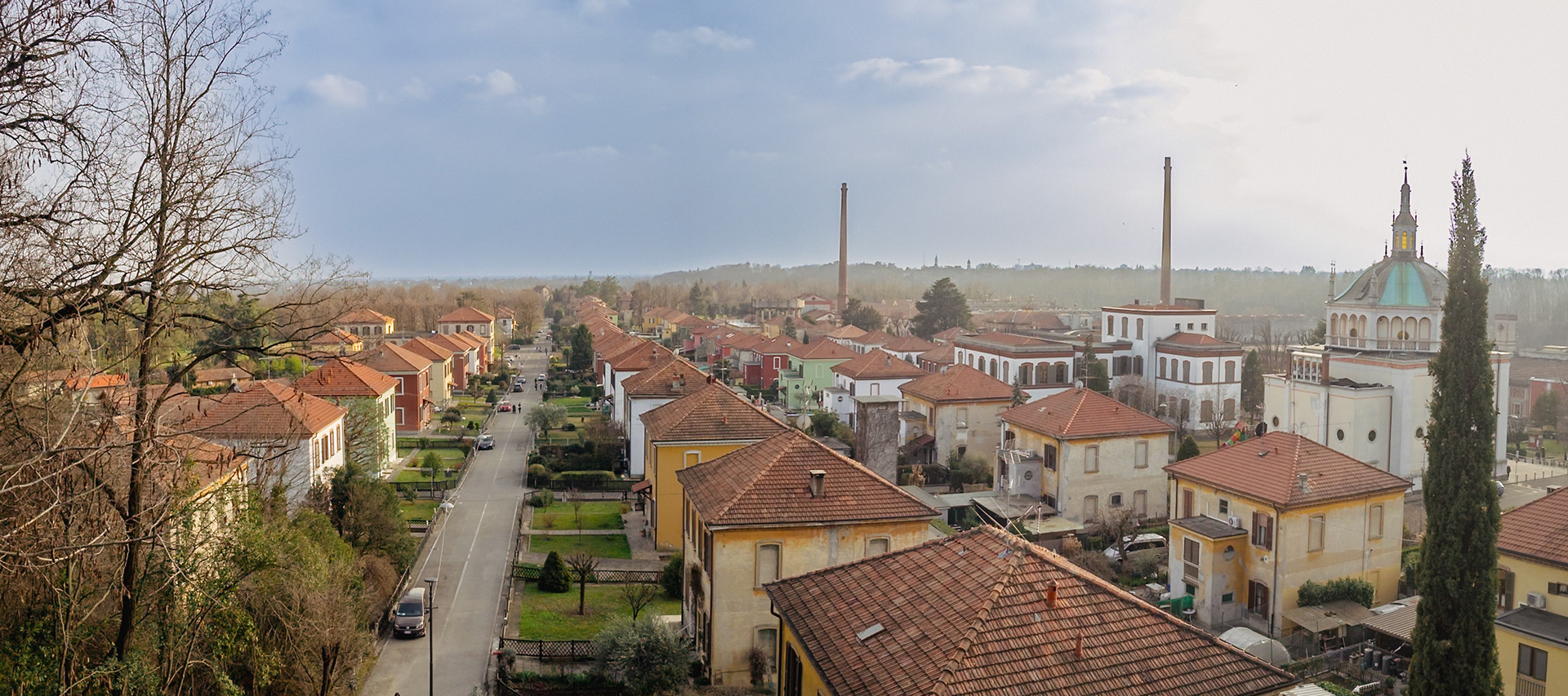Crespi d'Adda working village panorama