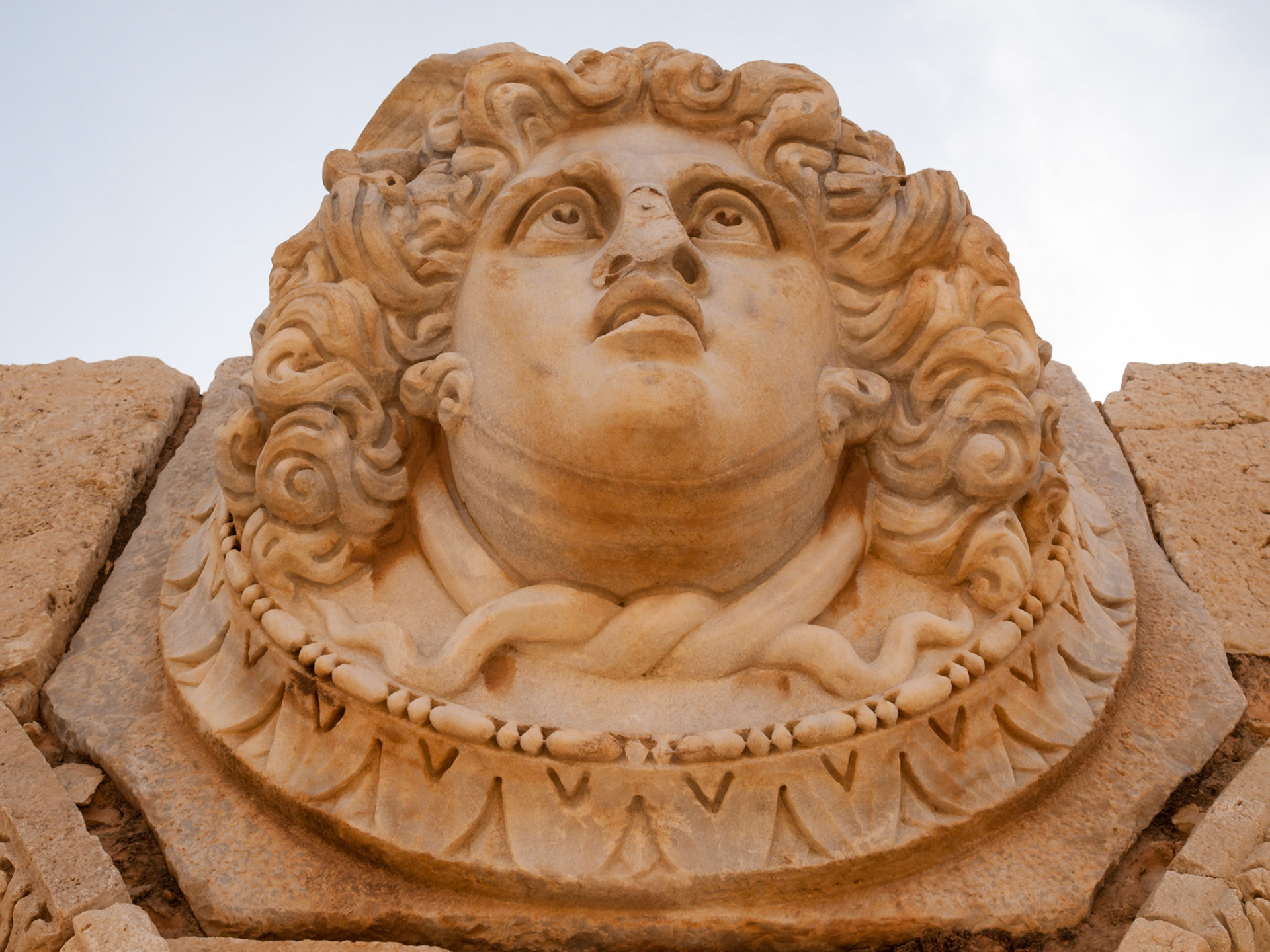 Medusa head in Leptis Magna
