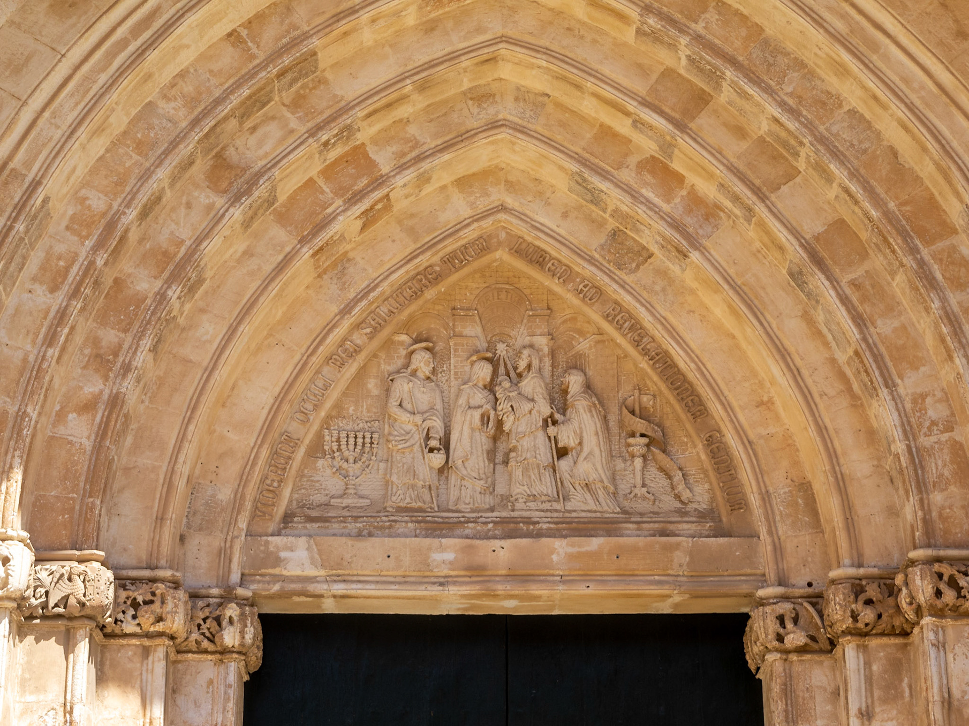 Porta de la Llum tympanum detail, Ciutadella de Menorca Cathedral