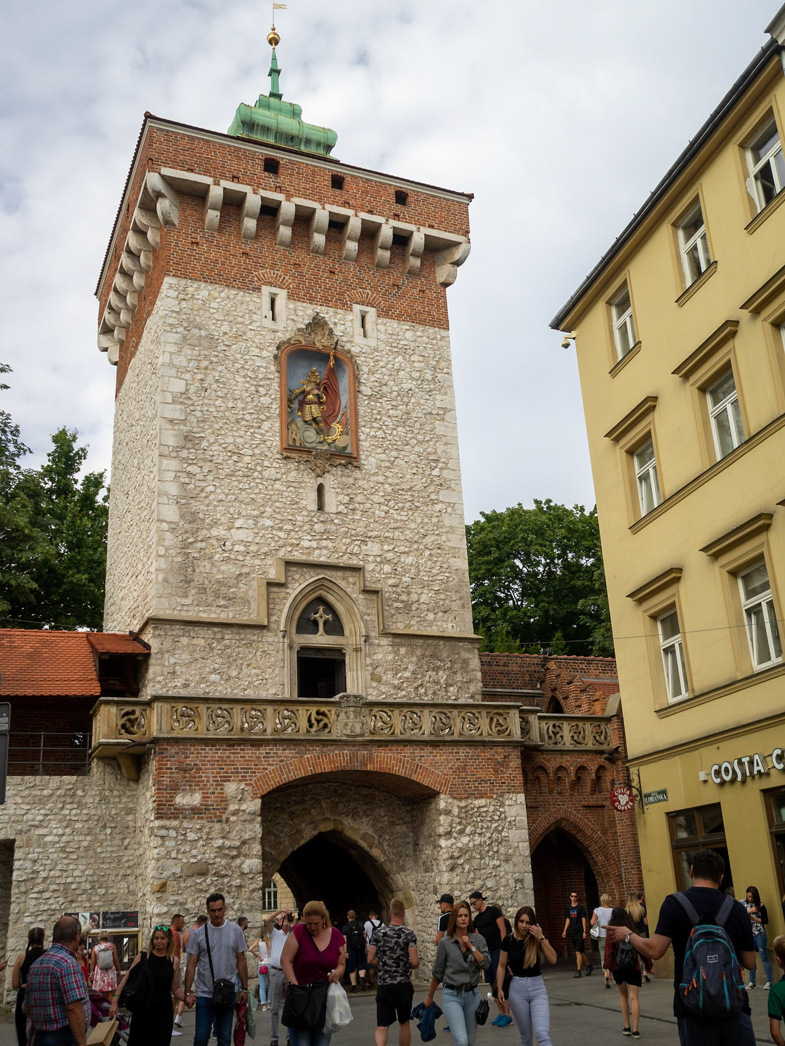 St. Florian's Gate at the end of Florianska Street, Krakow