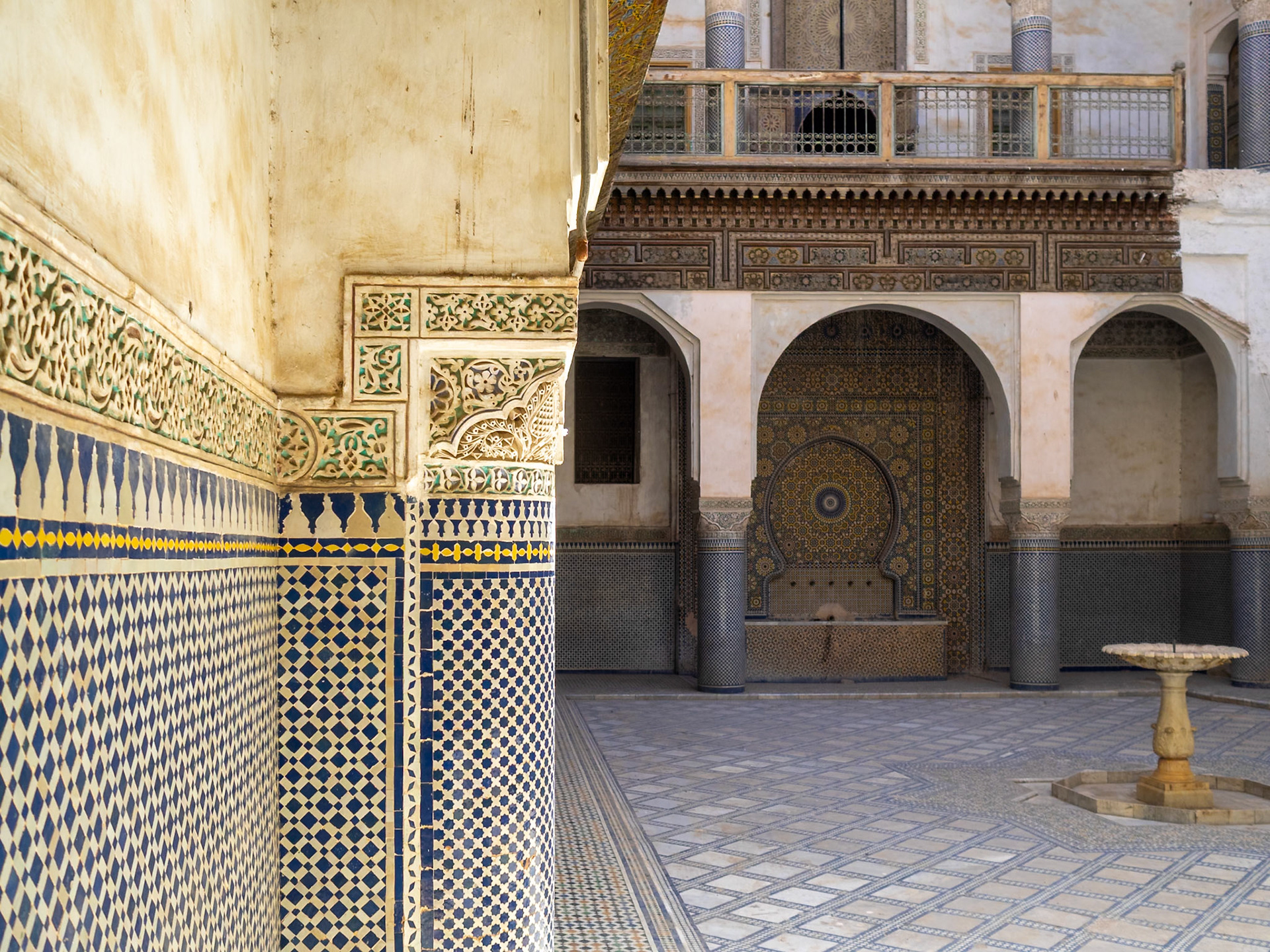 Dar Glaoui western courtyard, Fez, Morocco