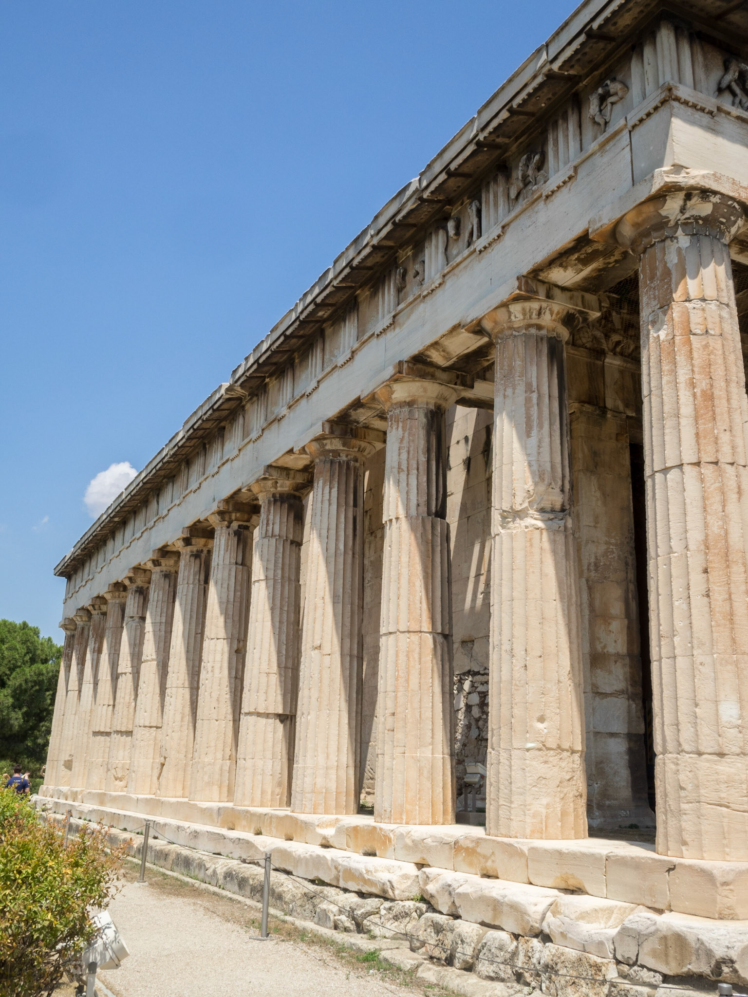 Side view of the colonnade of Temple of Hephaestus