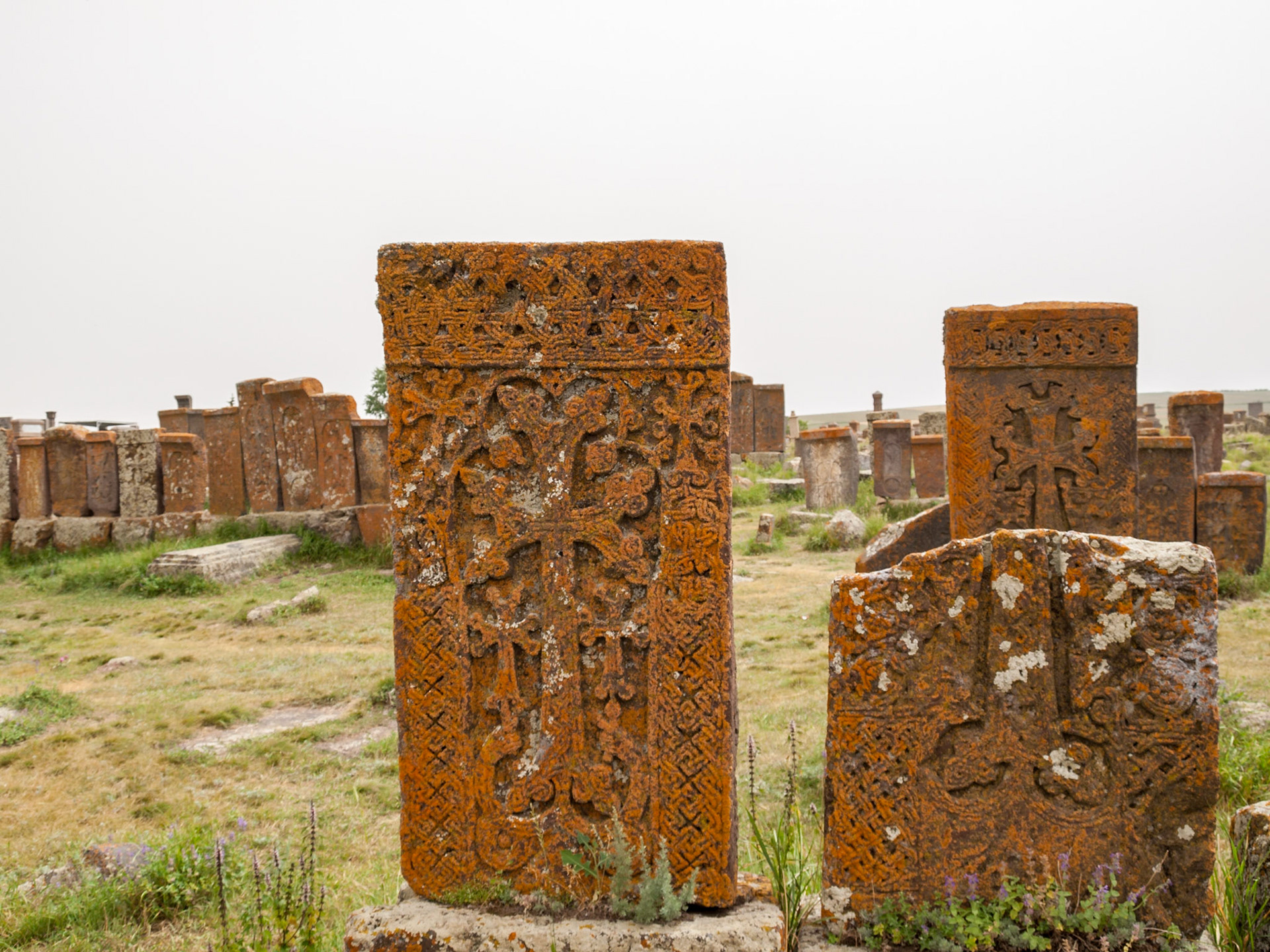 Khatchkar (cross-stone) field in Noratus