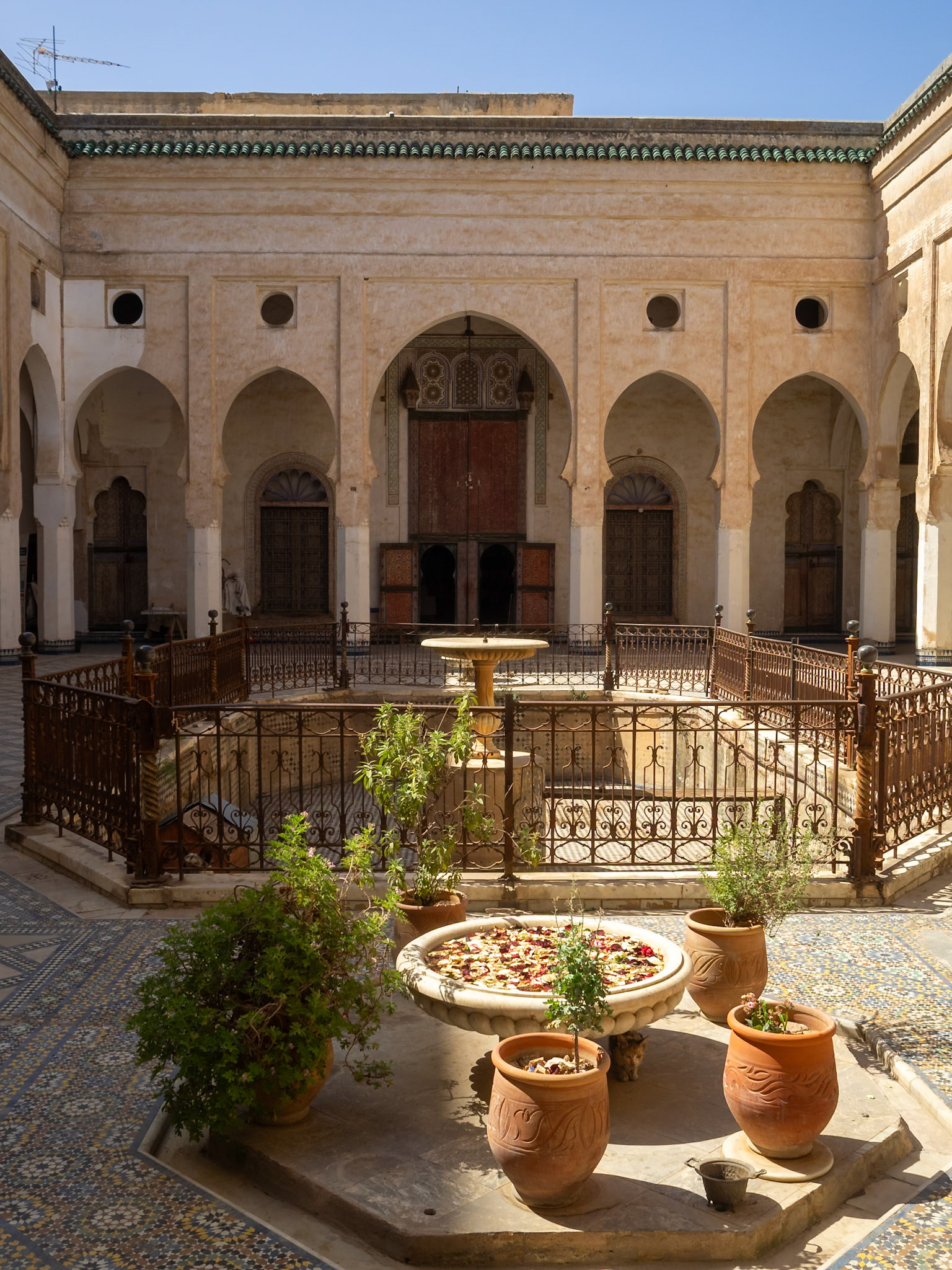 Dar Glaoui eastern courtyard general view, Fez, Morocco