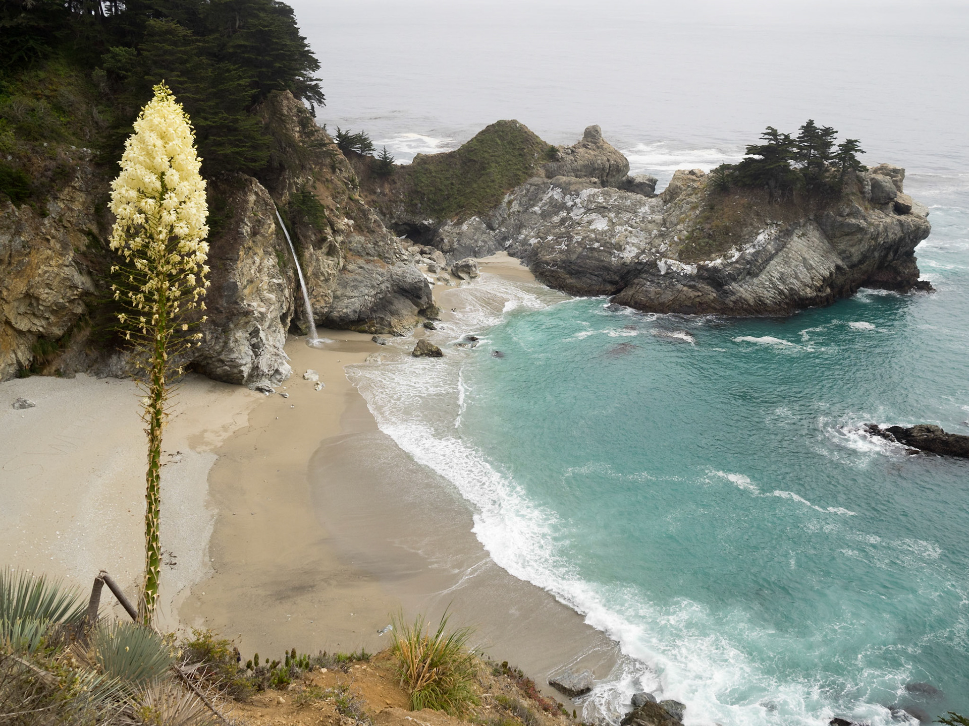 McWay Falls in a misty day